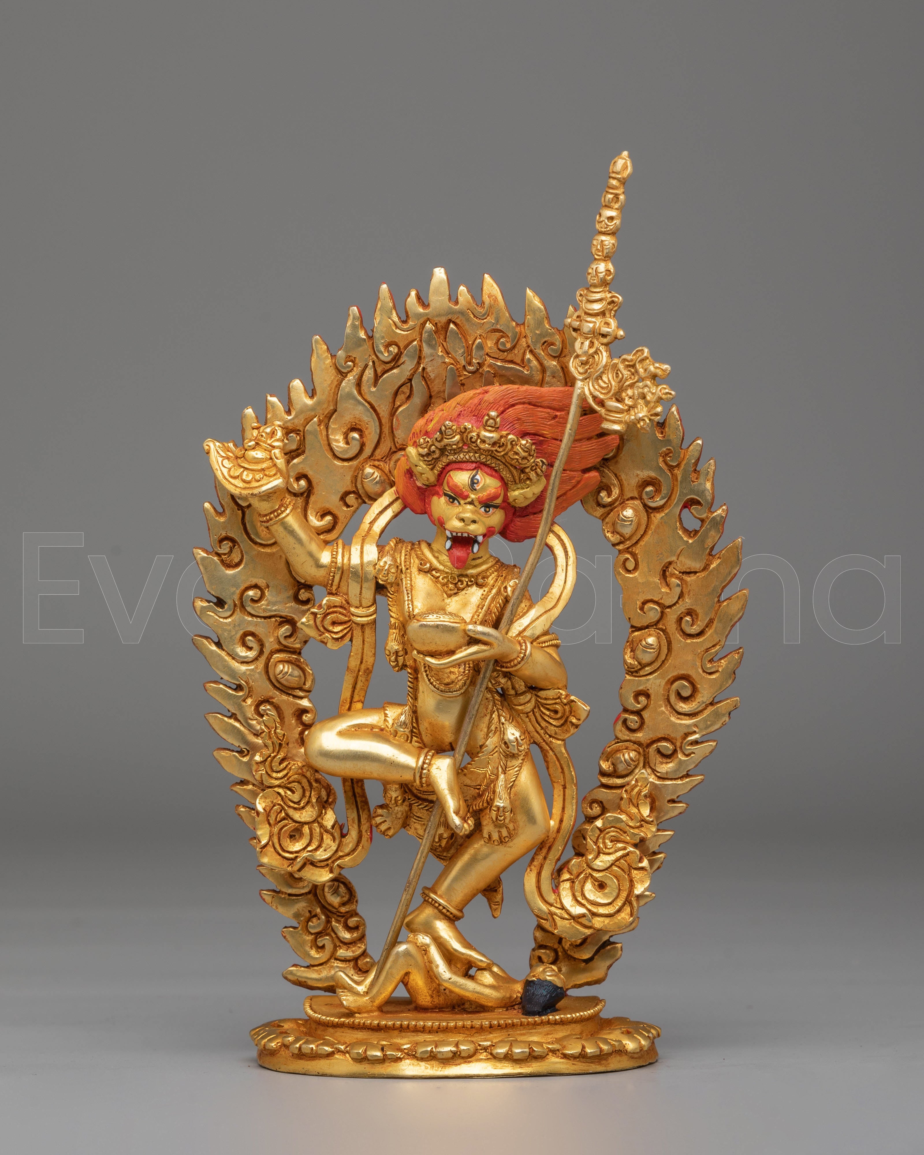 Handcrafted Simhamukha Buddhist Statue