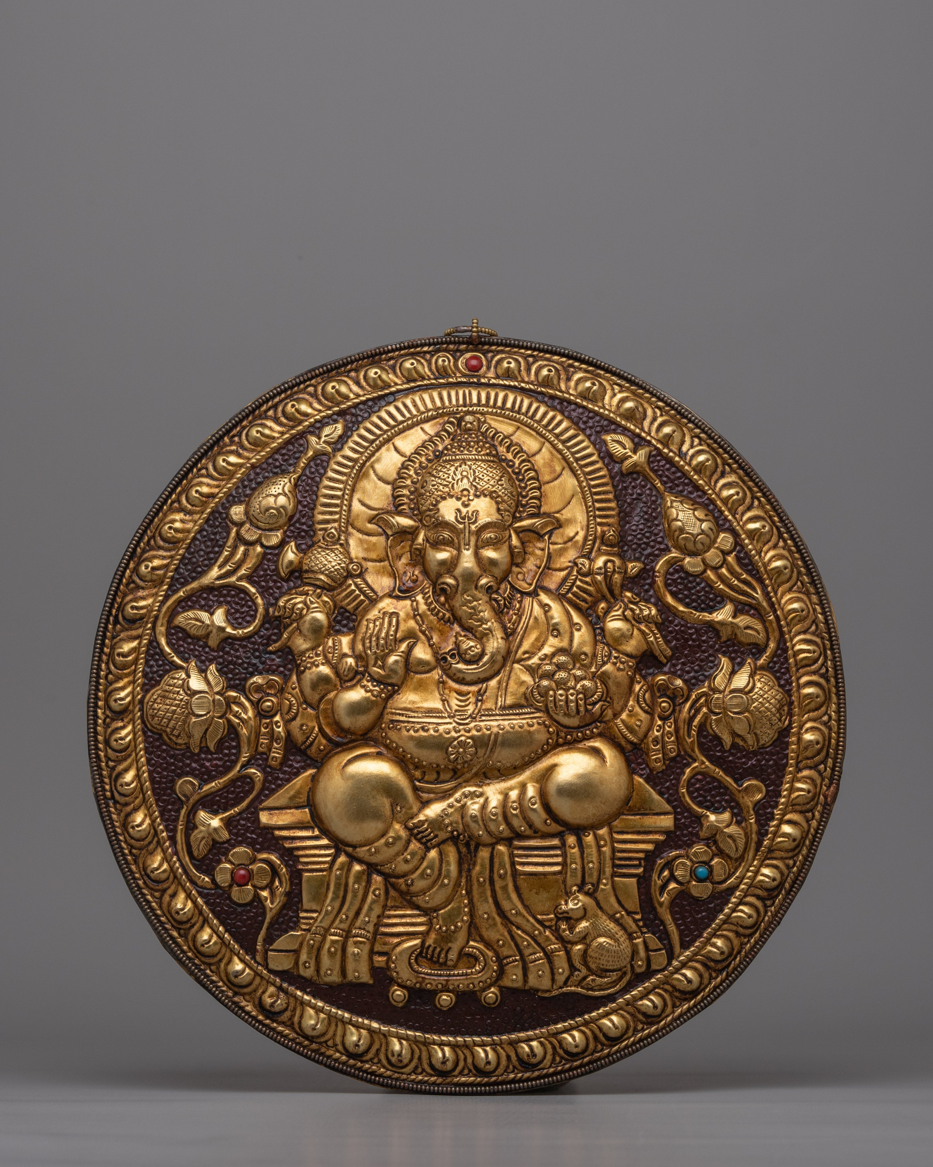 Spiritual Lord Ganesha Metal Thangka