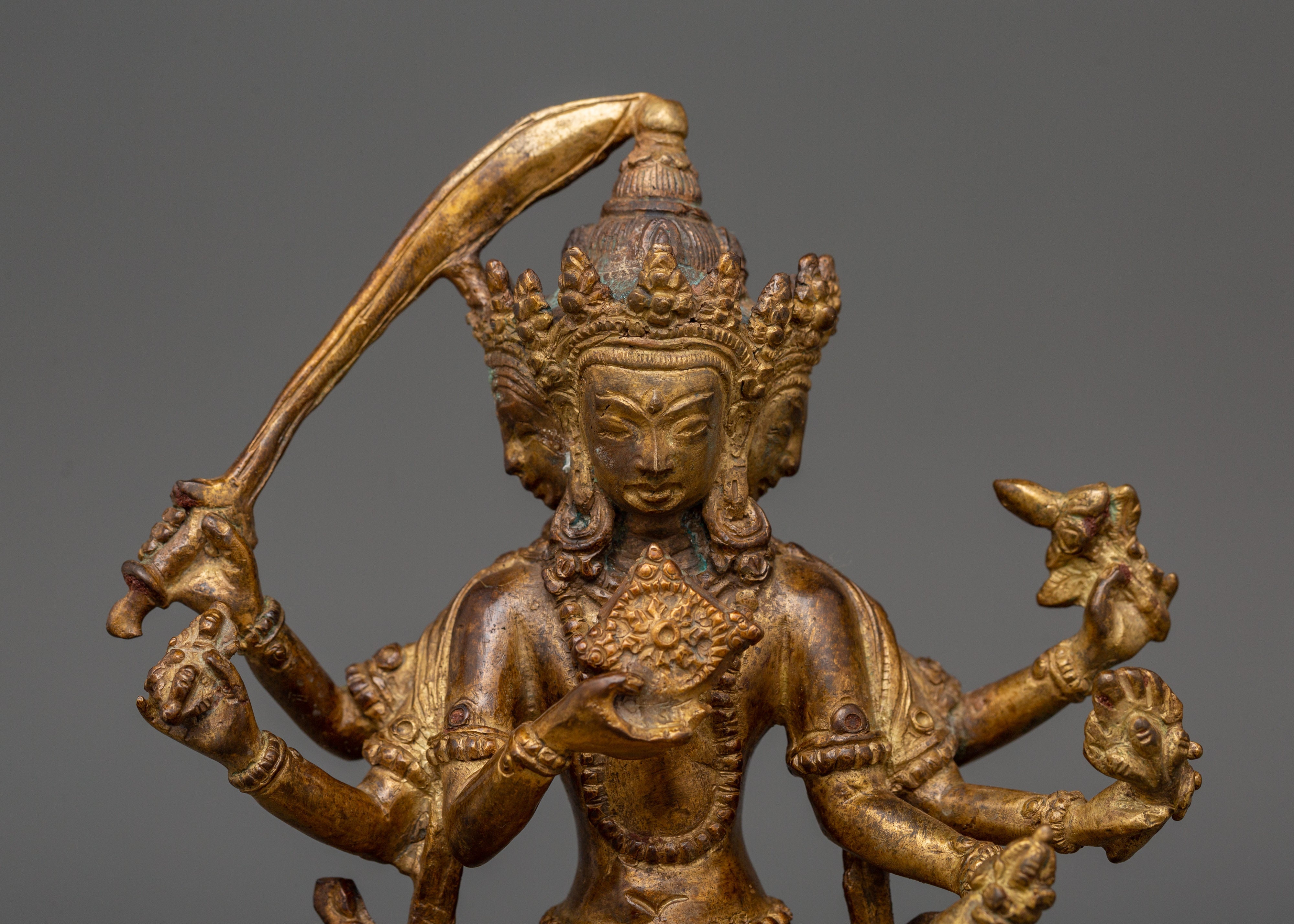 Maha Manjushri with Consort Statue | Antique Finish Craft