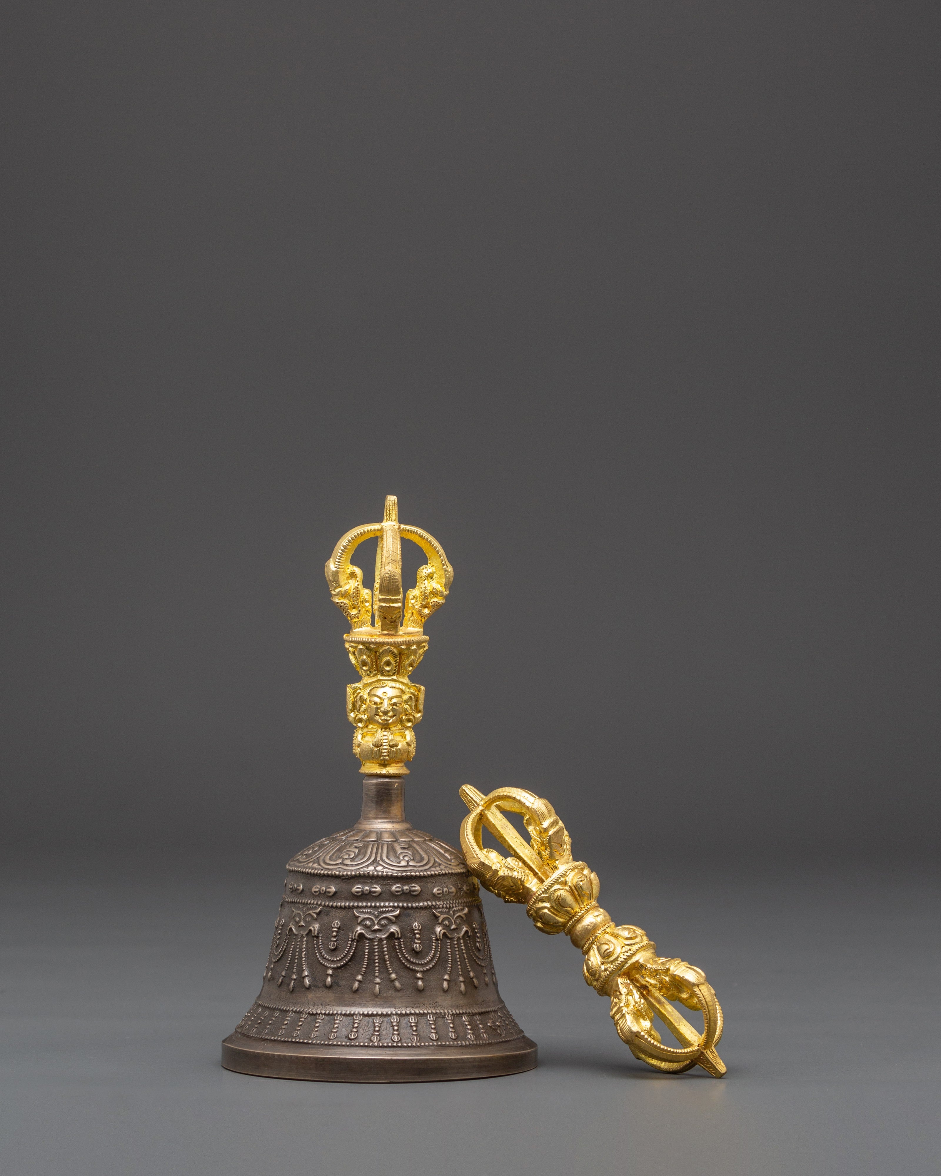 Handcrafted Bell and Vajra for Ritual Use | Tibetan Buddhist Spiritual Tools