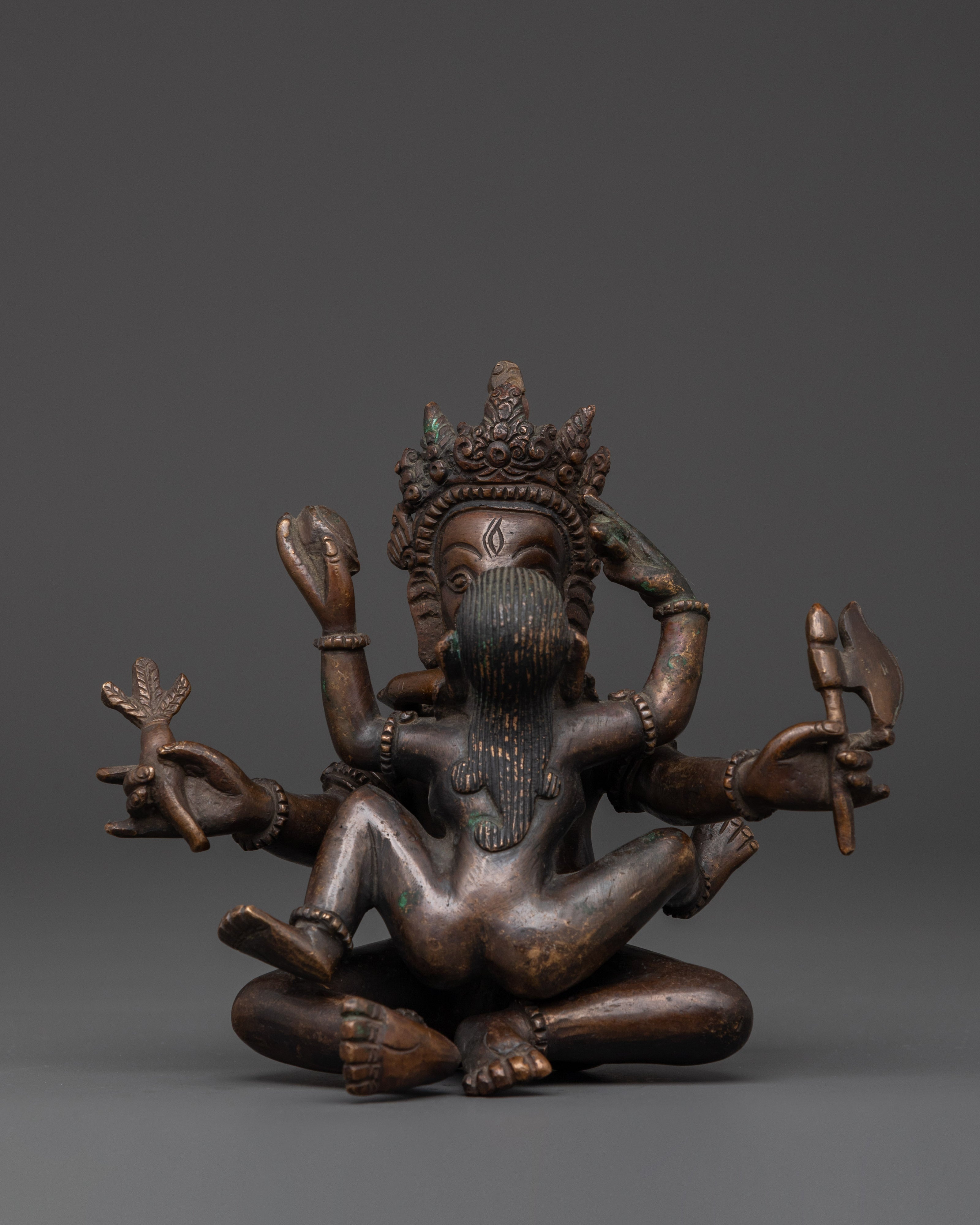 Oxidized Copper Ganesh with Consort