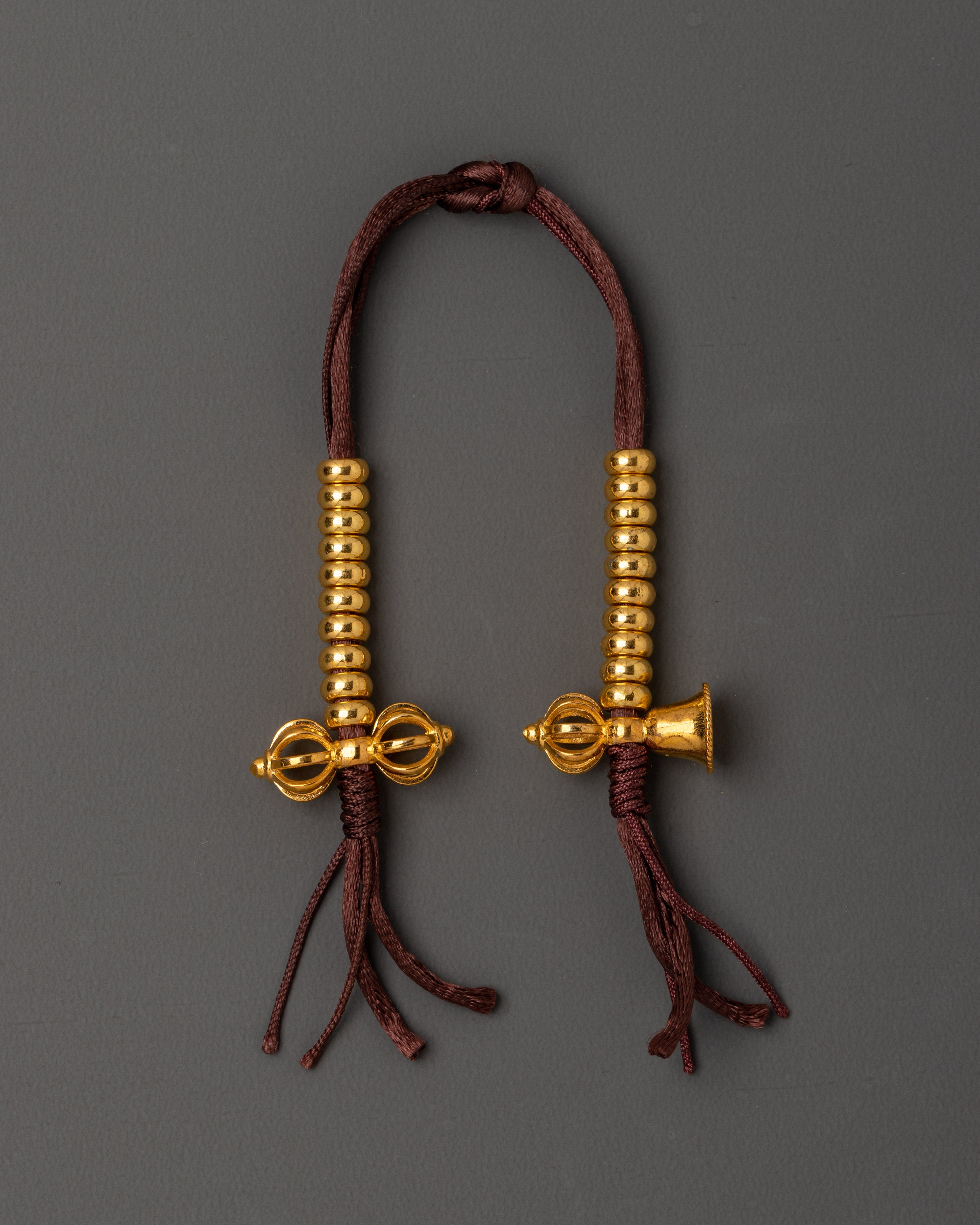 Tibetan Chupsel Ritual Cord with Vajra & Bell