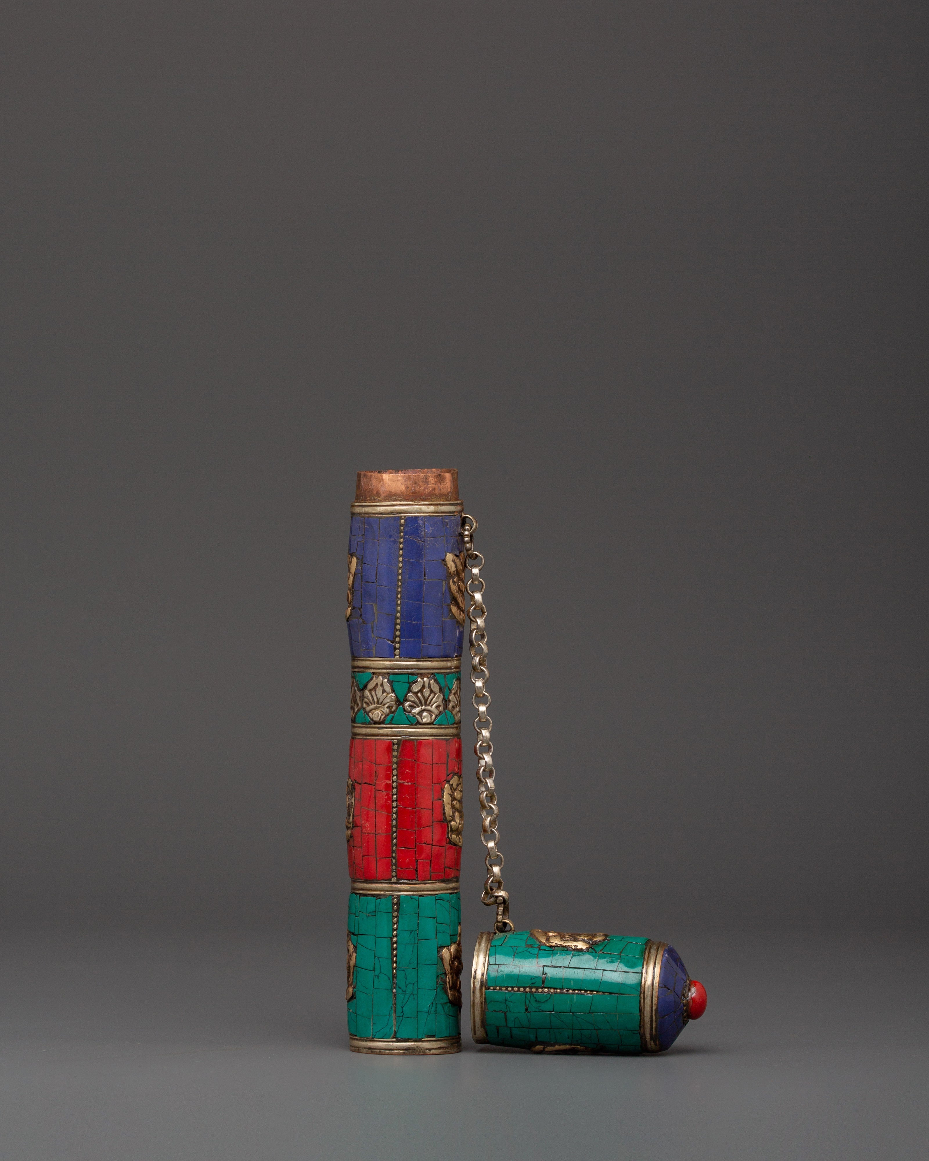 Auspicious Symbol Incense Holder | Tibetan Brass Burner