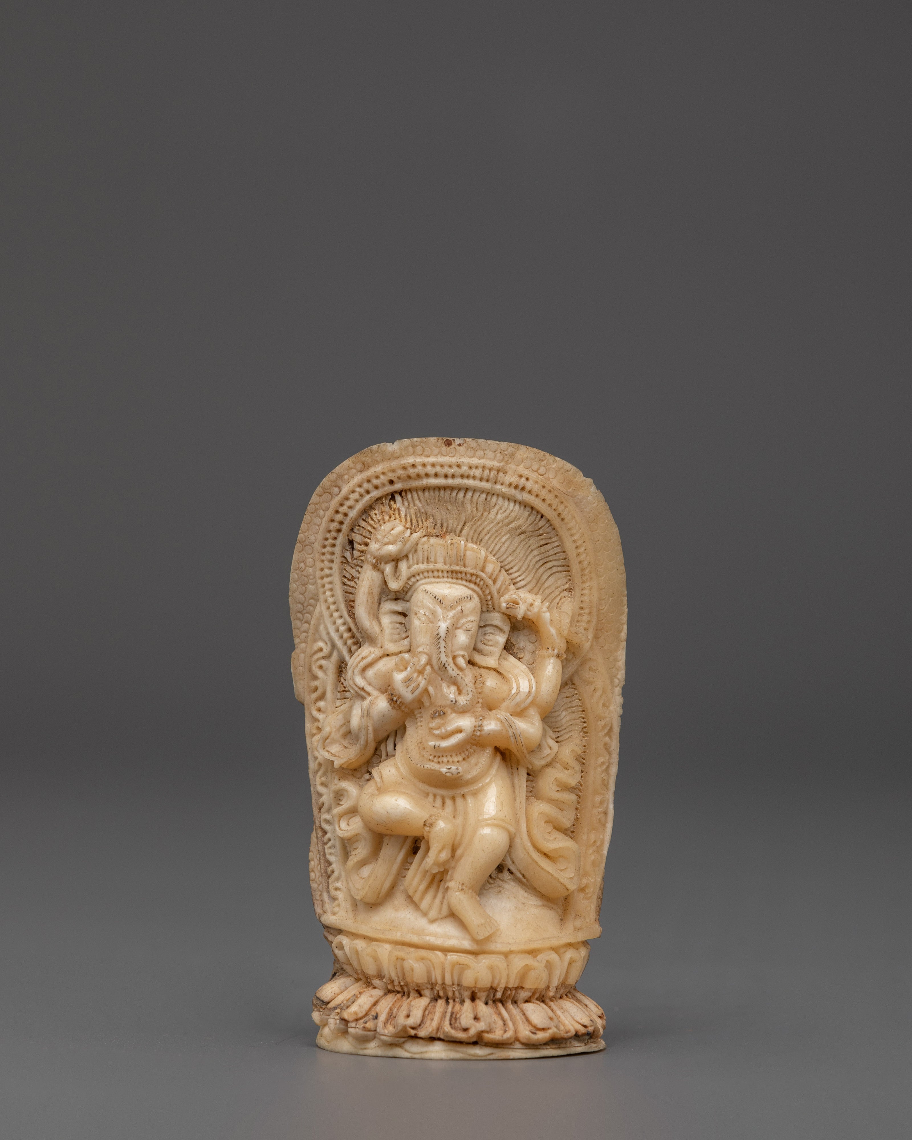 Handcarved Ganesh Bone Statue | Hindu Deity Ganesha Sculpture