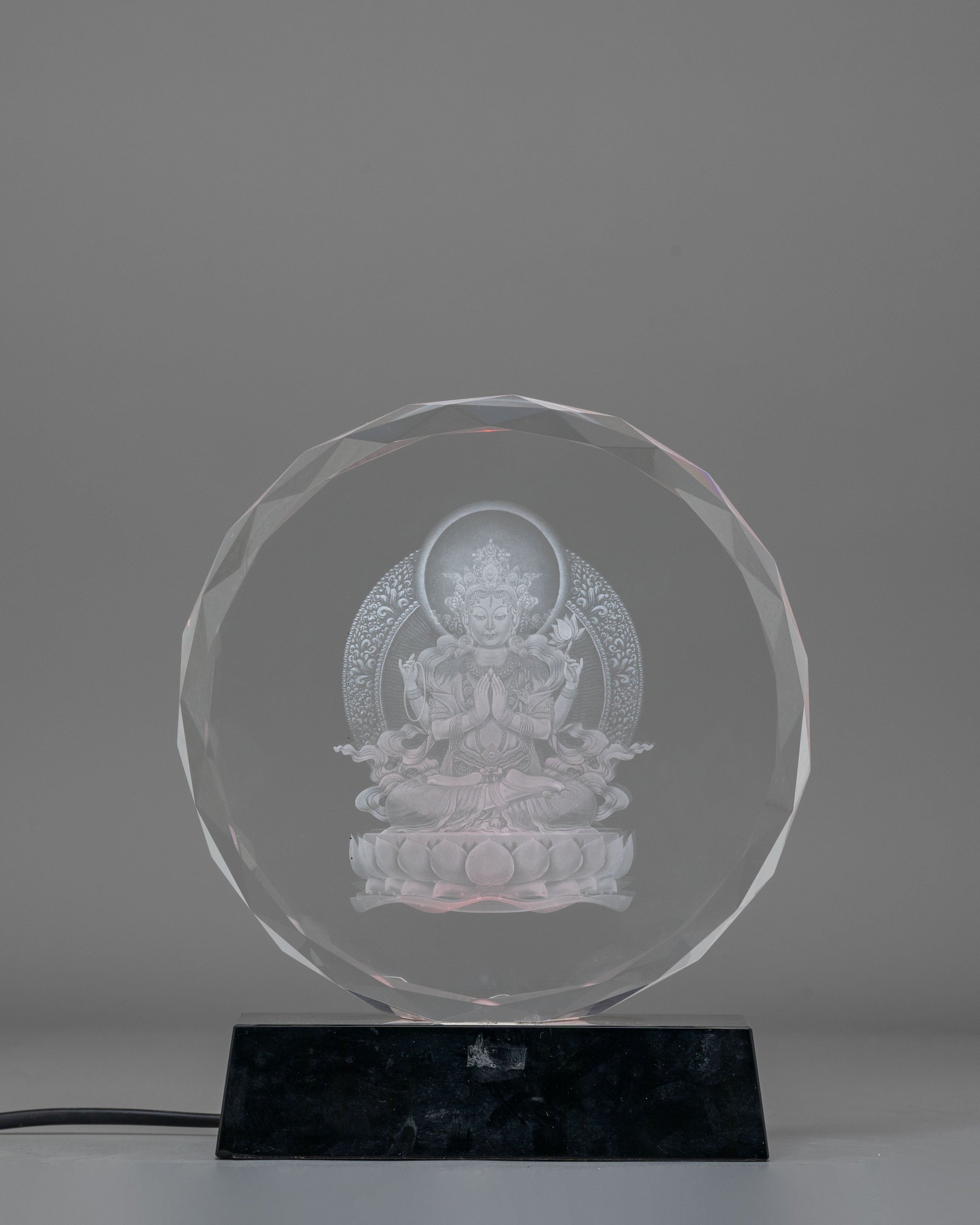 Chenrezig Glass Art for Decor | Bodhisattva of Compassion