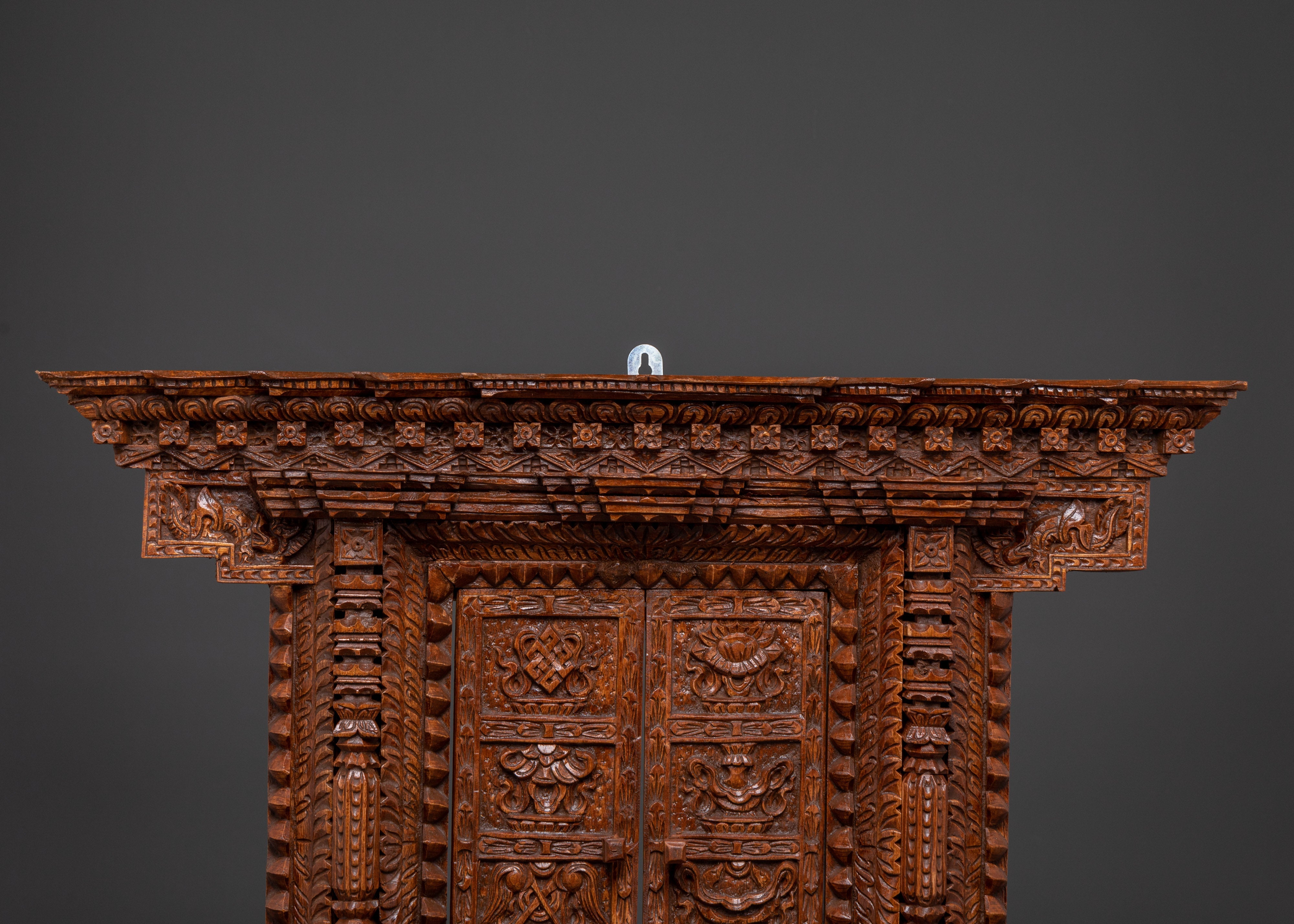 Auspicious Symbols Adina Wood Wall Hanging | Handcrafted Spiritual Decor