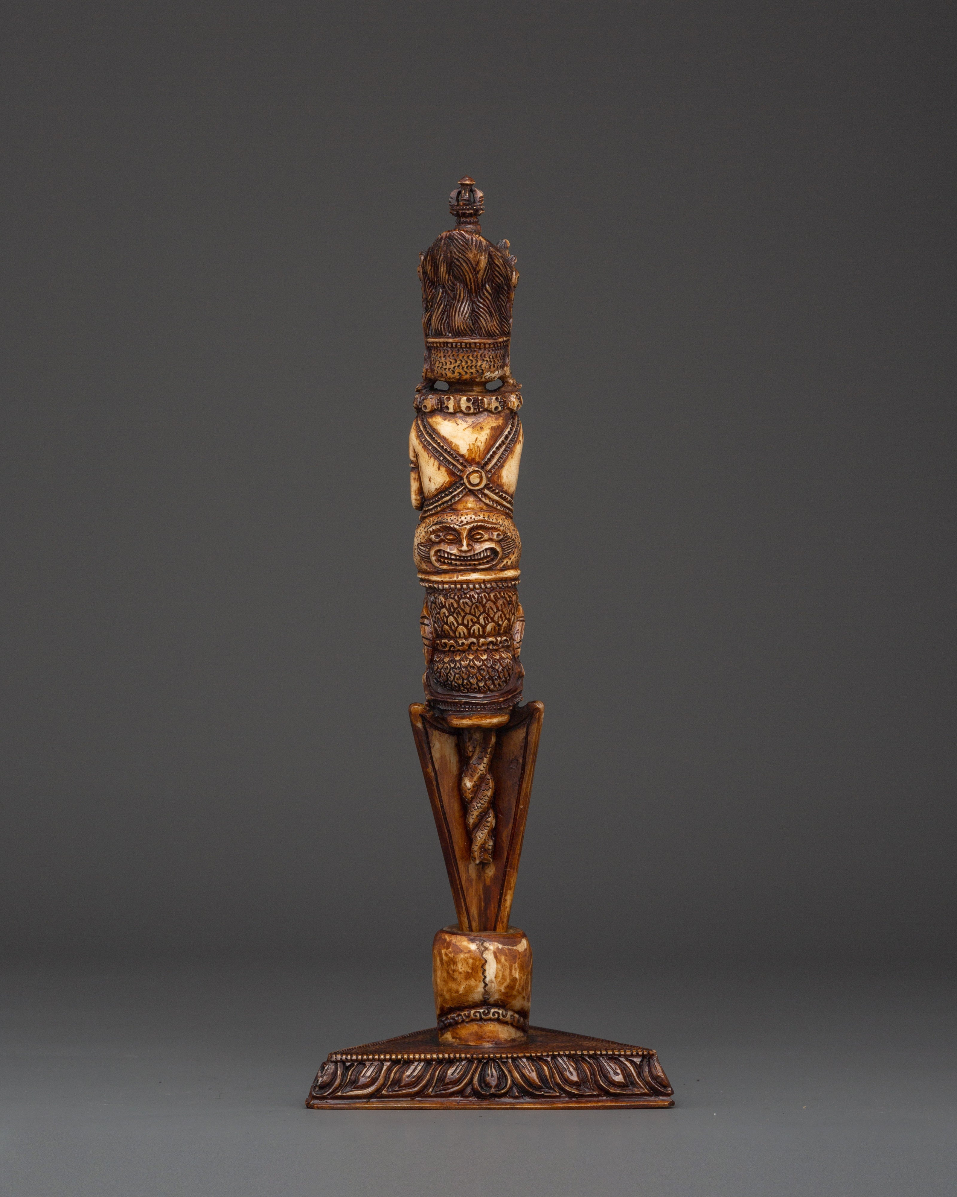 Handcrafted Vajrakila Buddhist Dagger | Ritual Phurba with Yak Bone