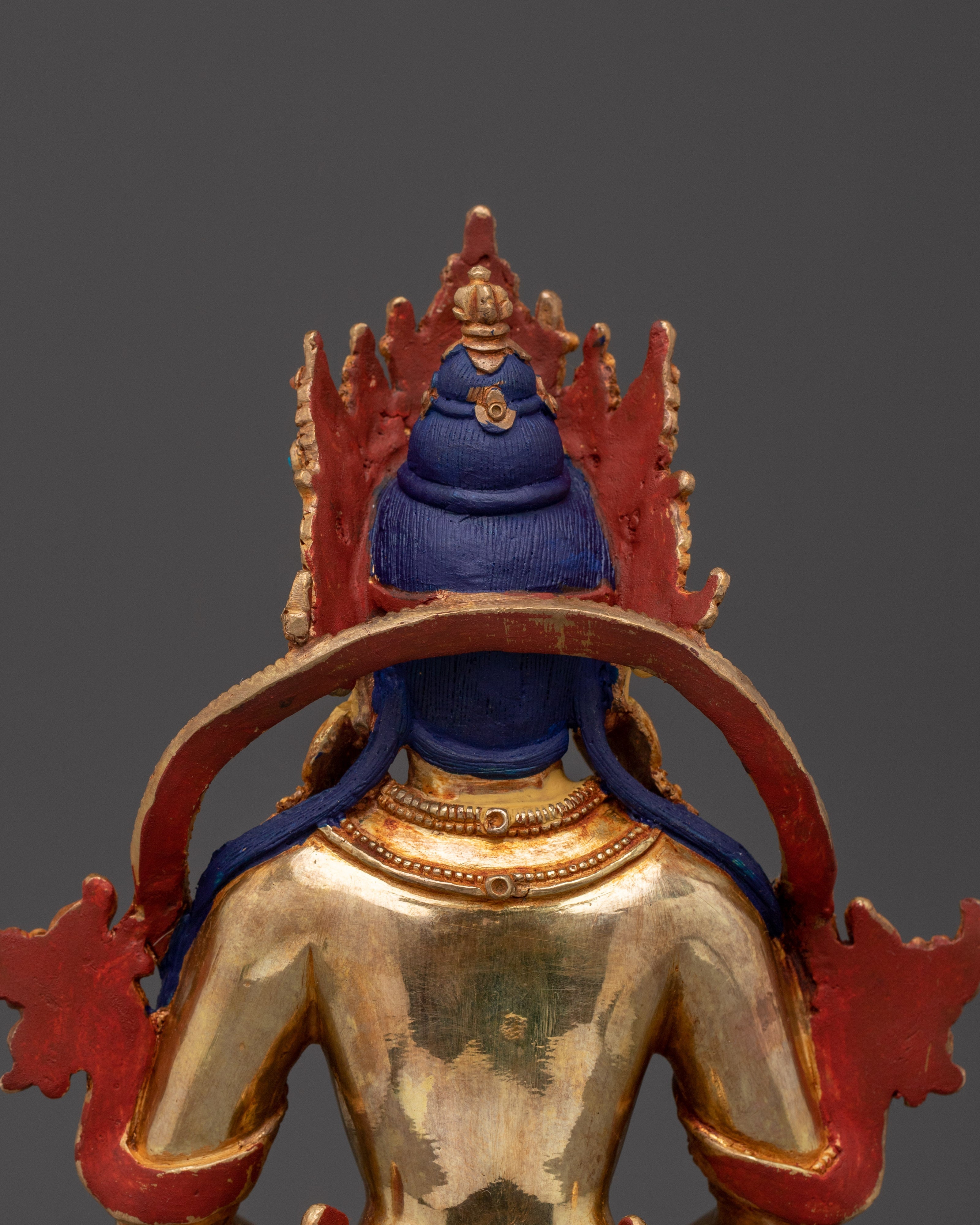 Handmade Amitayus Copper Long Life Deity Statue | Spiritual Home Decor