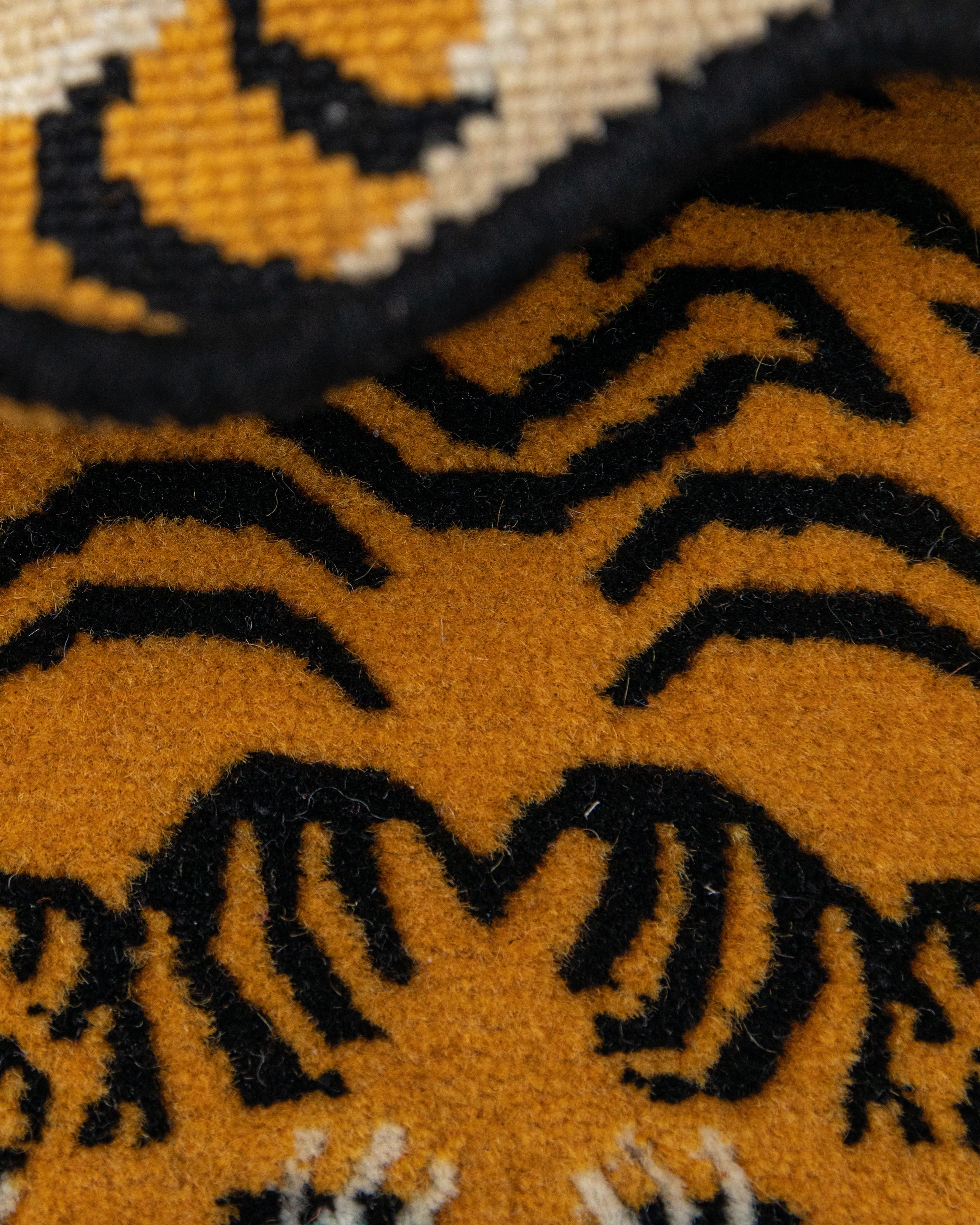 Himalayan Tiger Rug | Wool Tibetan Meditation Carpet