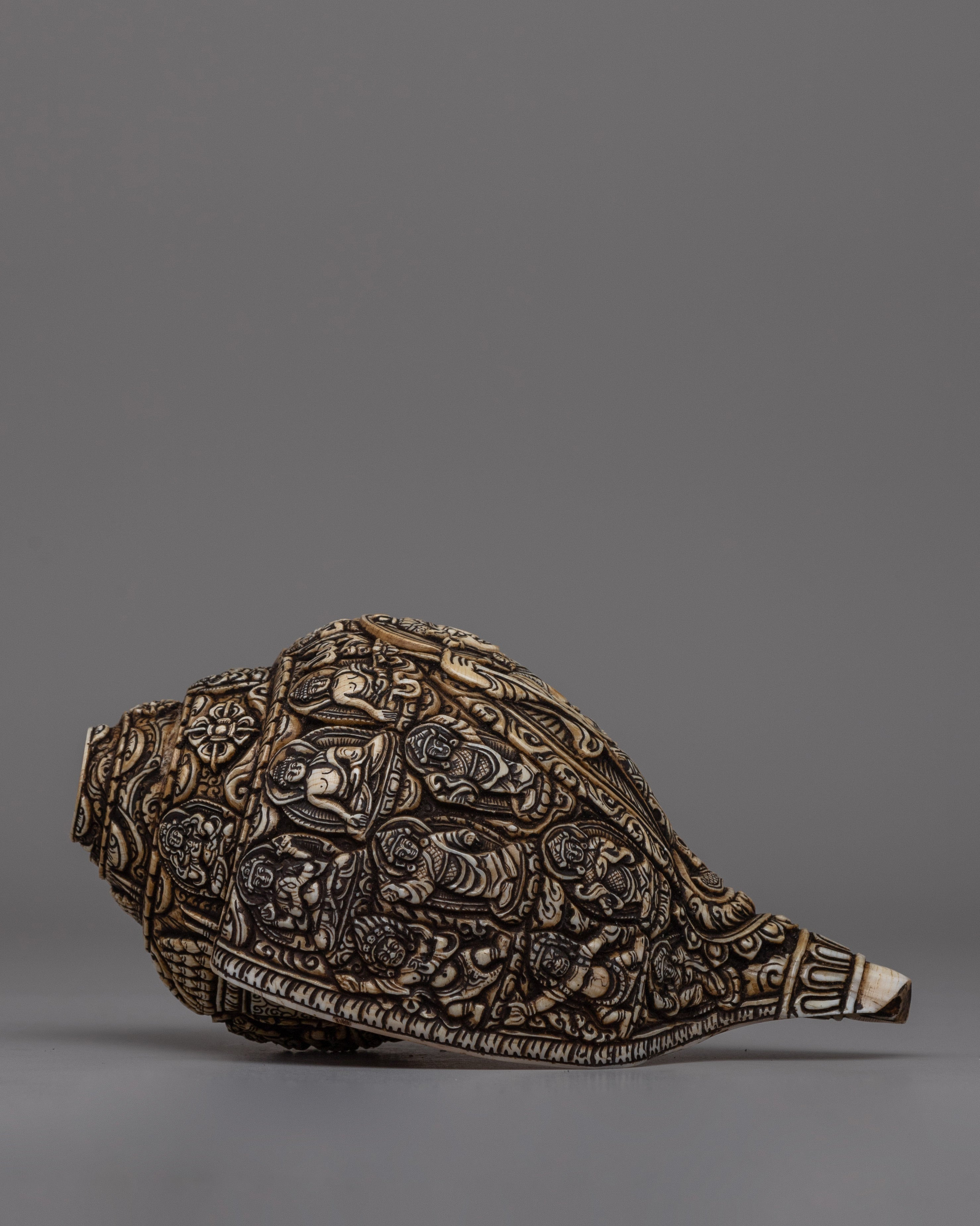 Handcrafted Traditional Tibetan Conch Shell | Sacred Buddhist Sankha