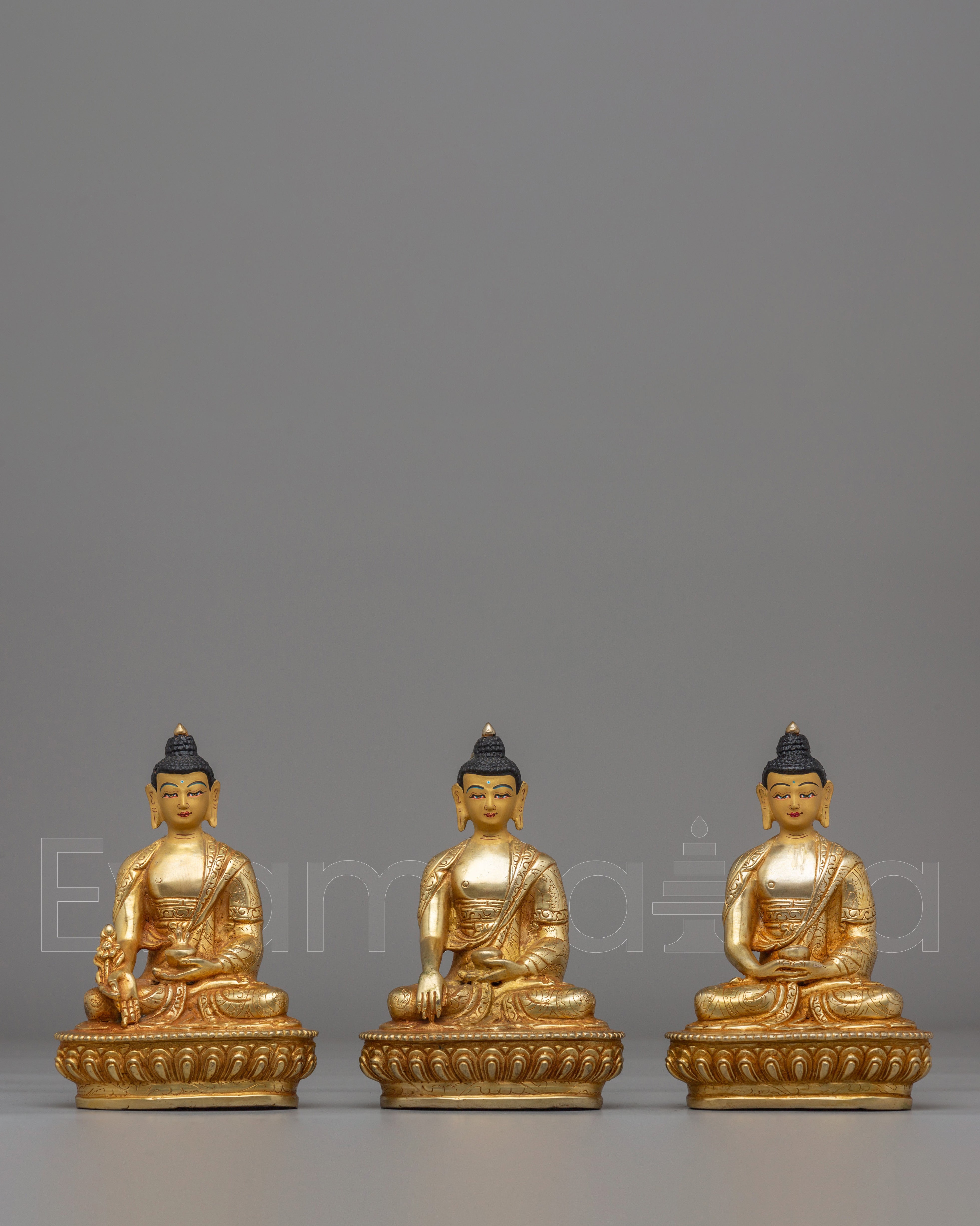 Sacred Three Buddha Statue Set