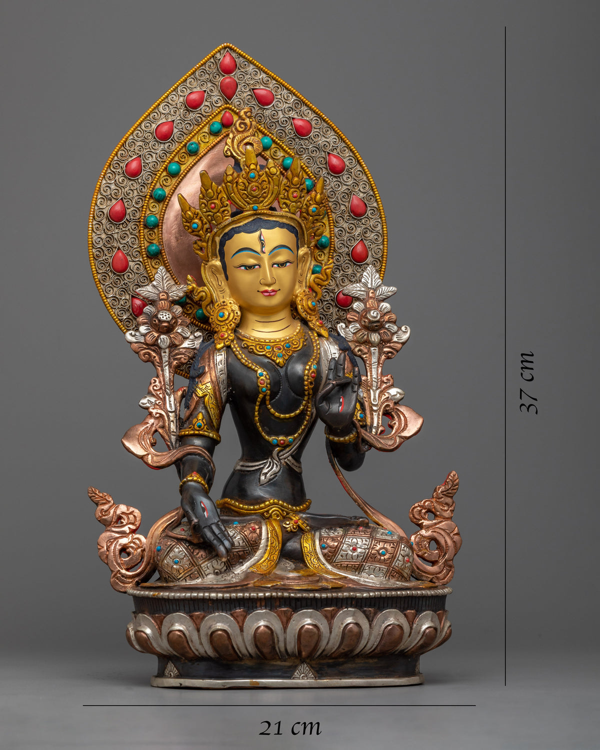 Elegant 14.5" White Tara Goddess Buddhism | Embrace the Compassionate Spirit of Tara Statue