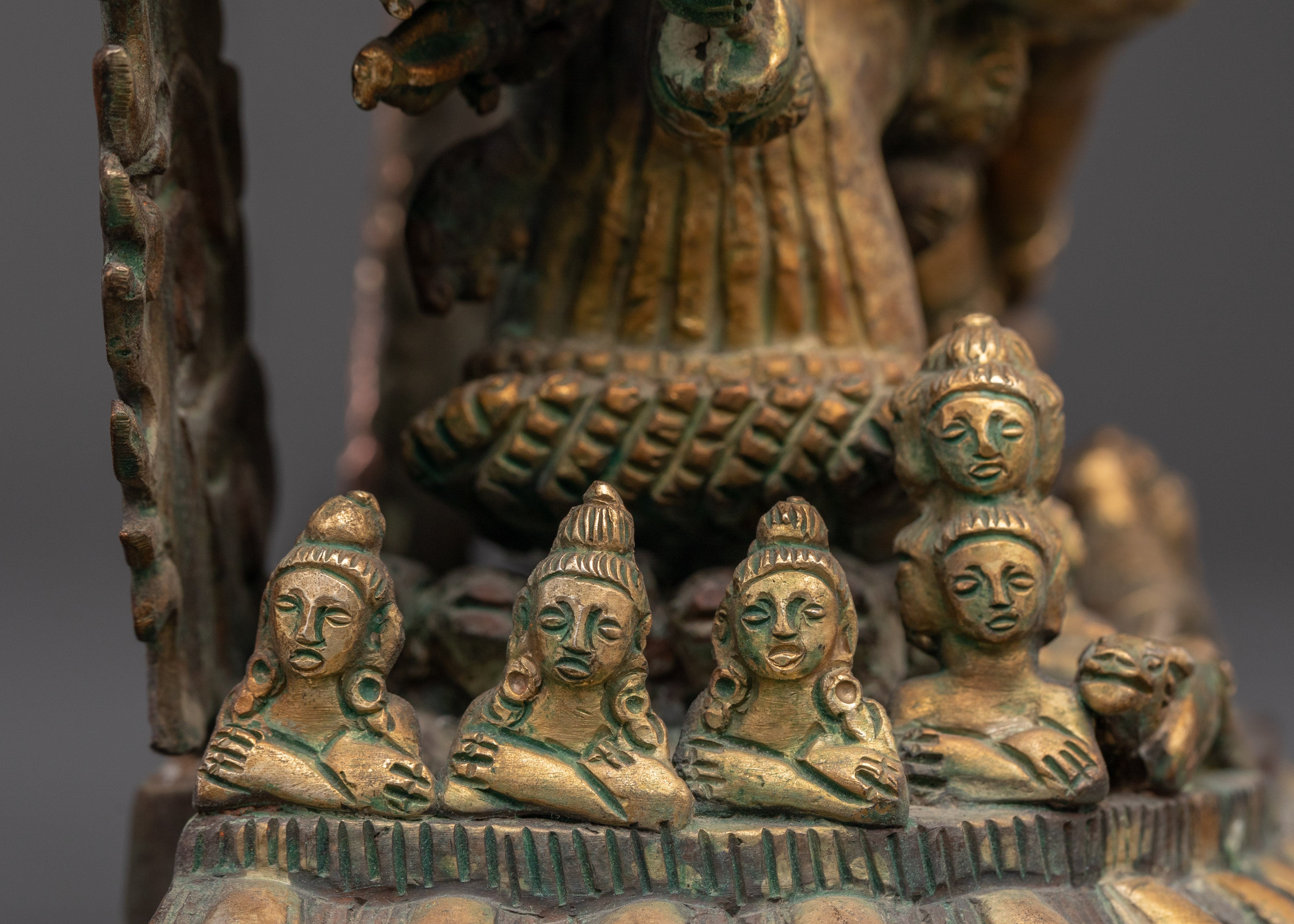 Handmade Gold Plated Yamantaka Statue | Copper Spiritual Art