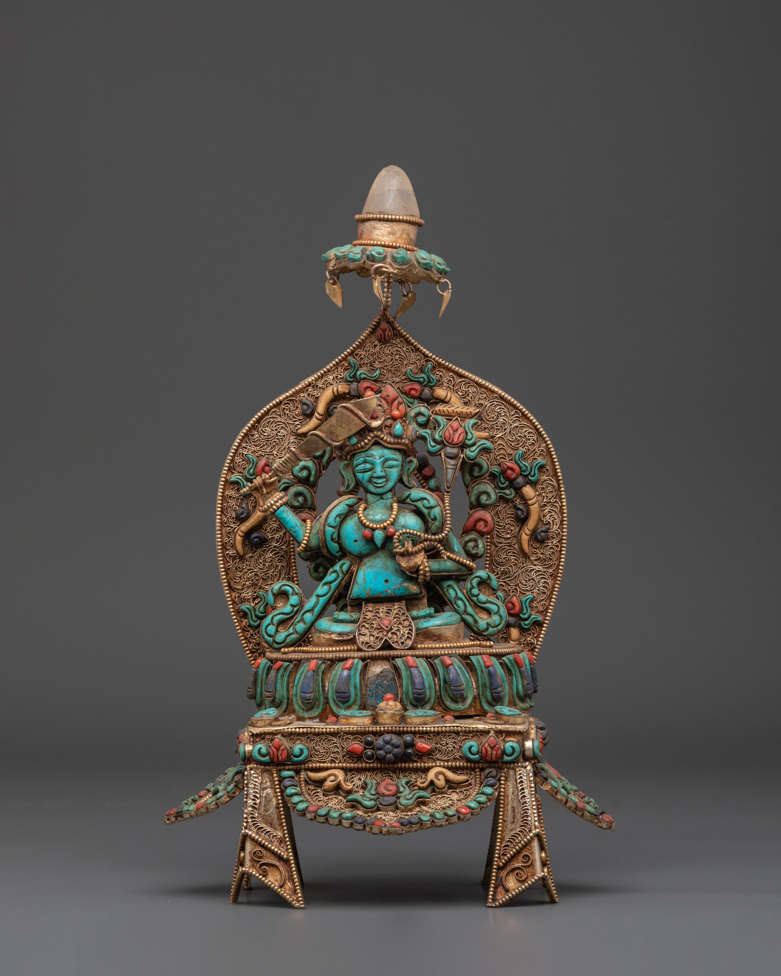 Wisdom Buddha Manjushri Statue | Wielder of the Flaming Sword