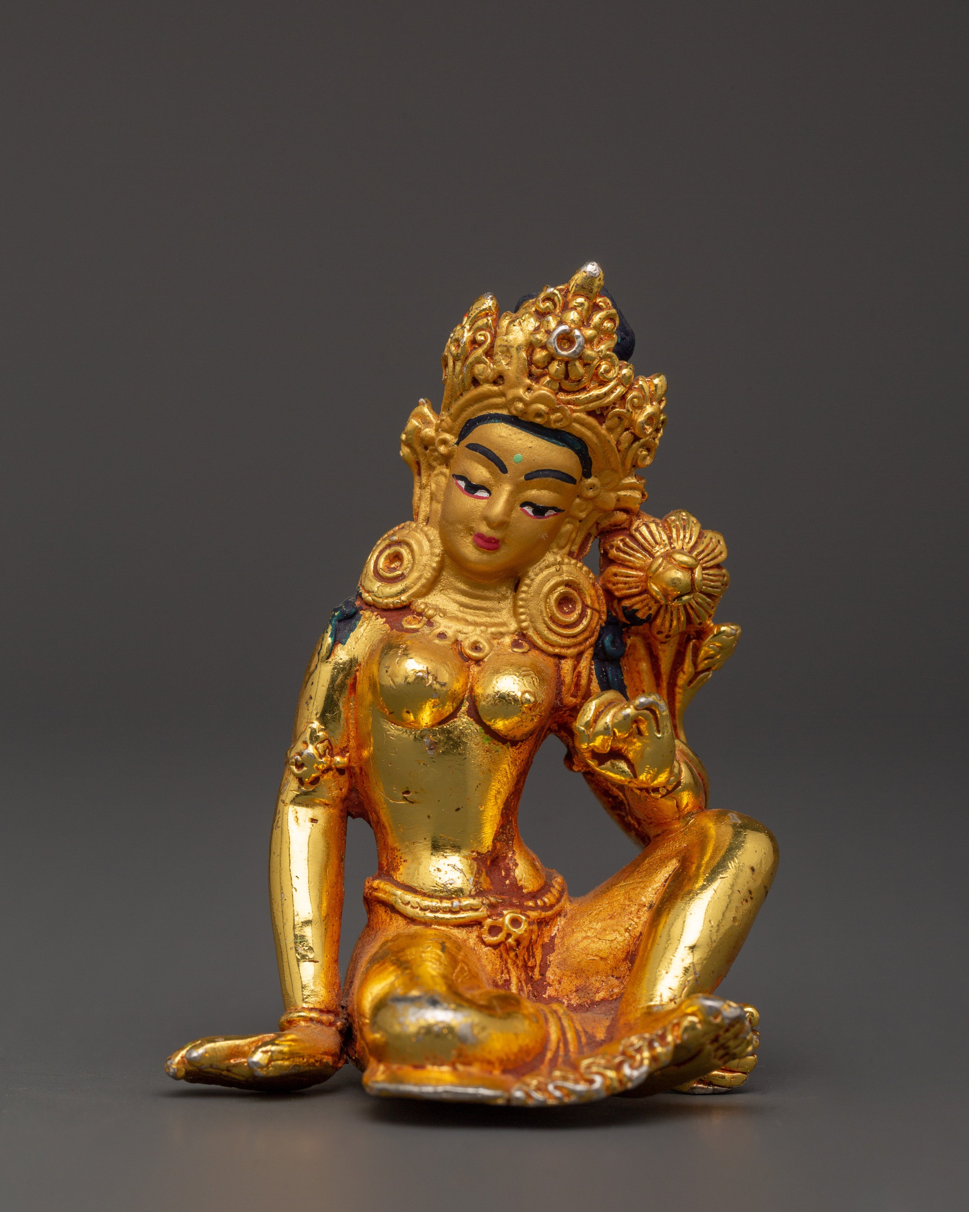 Gold Plated Parvati Statue | Goddess for Altar