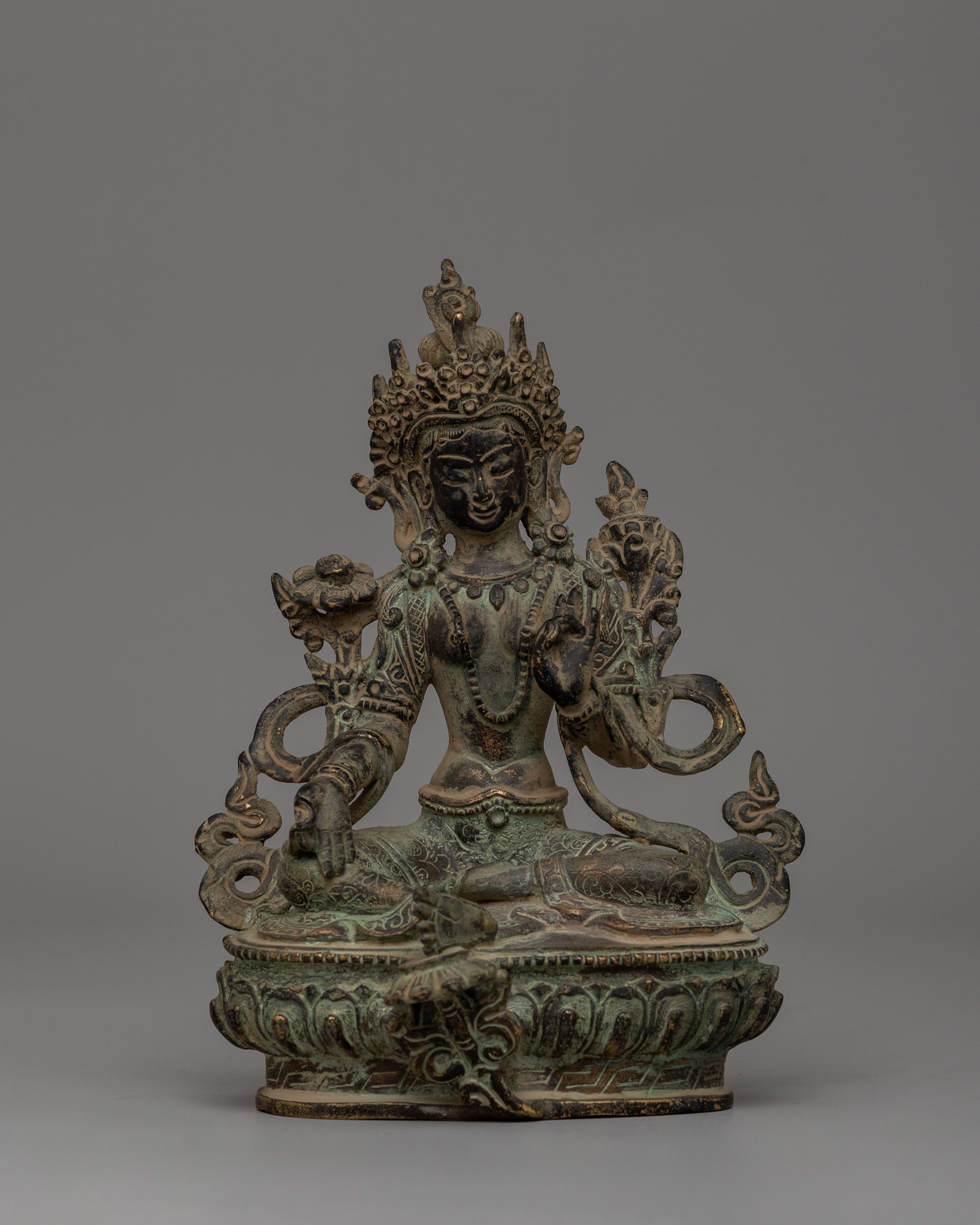 Handmade Green Tara Statue