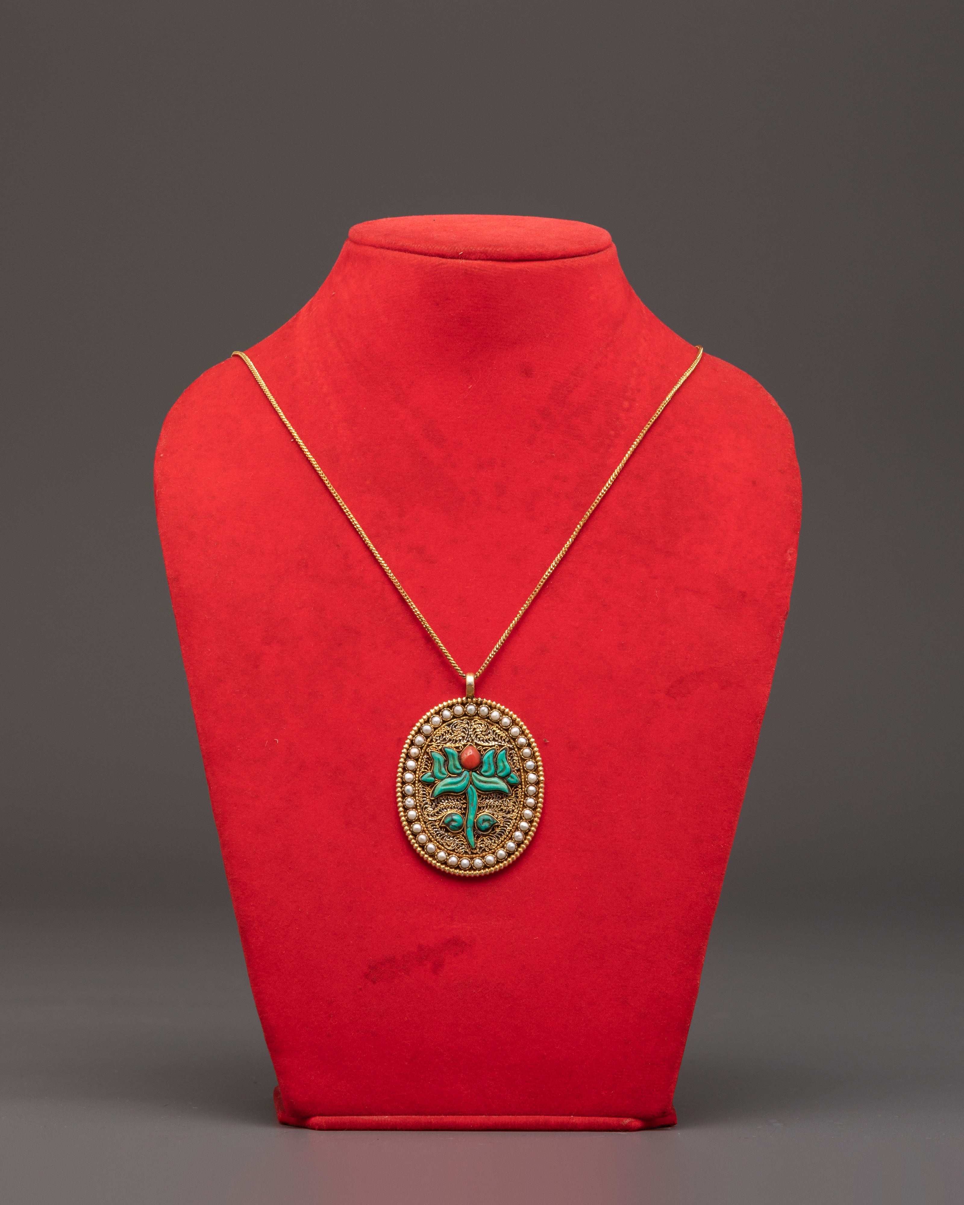 Handmade Tibetan Locket with Beautiful Detailing | Silver and Gold Plated Jewelry