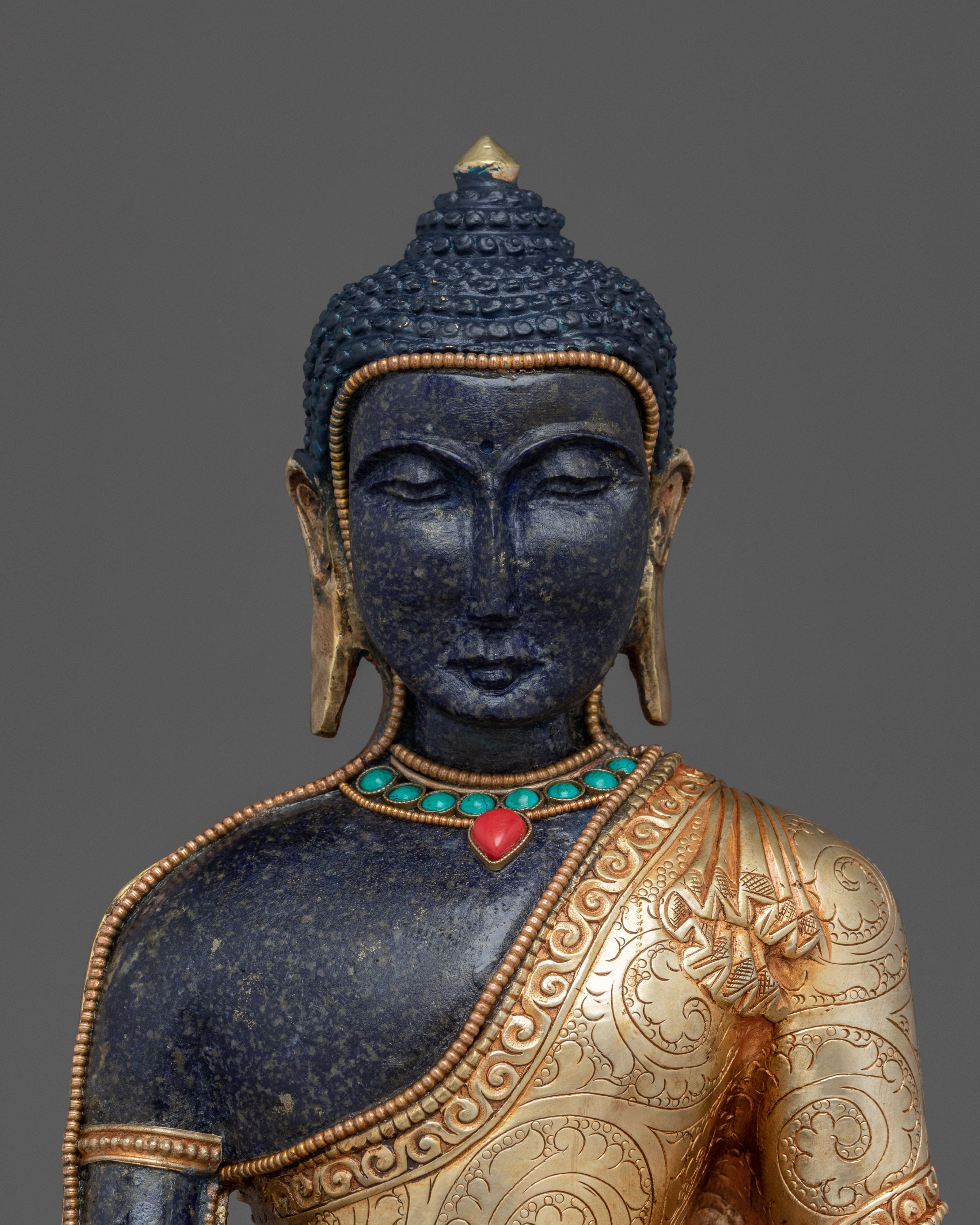 Sacred Enlightened Shakyamuni Buddha Statue | Traditional Tibetan Buddhist Art