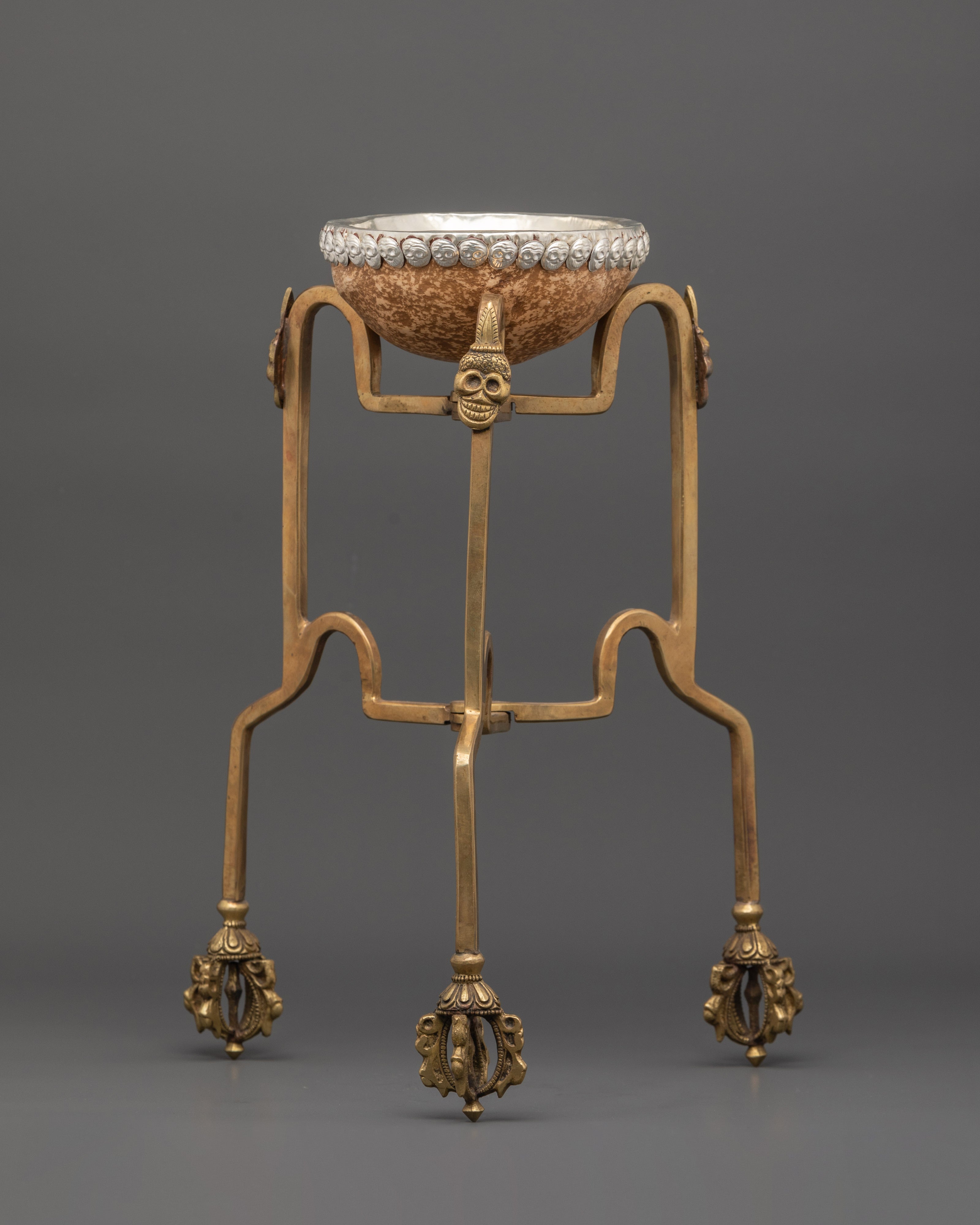 Kapala with Stand Sacred Ritual Item | Tantric Spiritual Offering Set