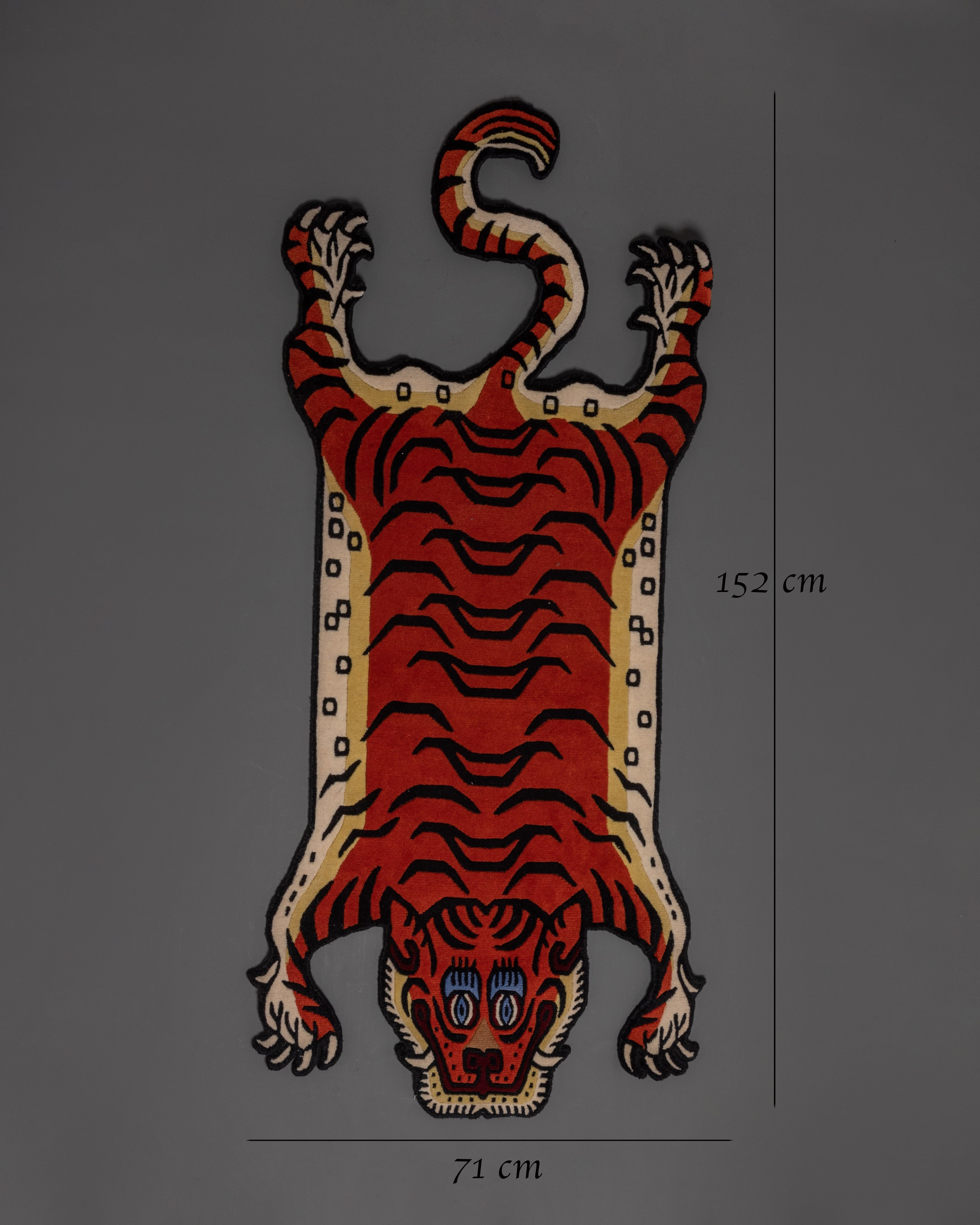 Tibetan Tiger Design Rug | Viscose Handcrafted Rug For Unique Decor