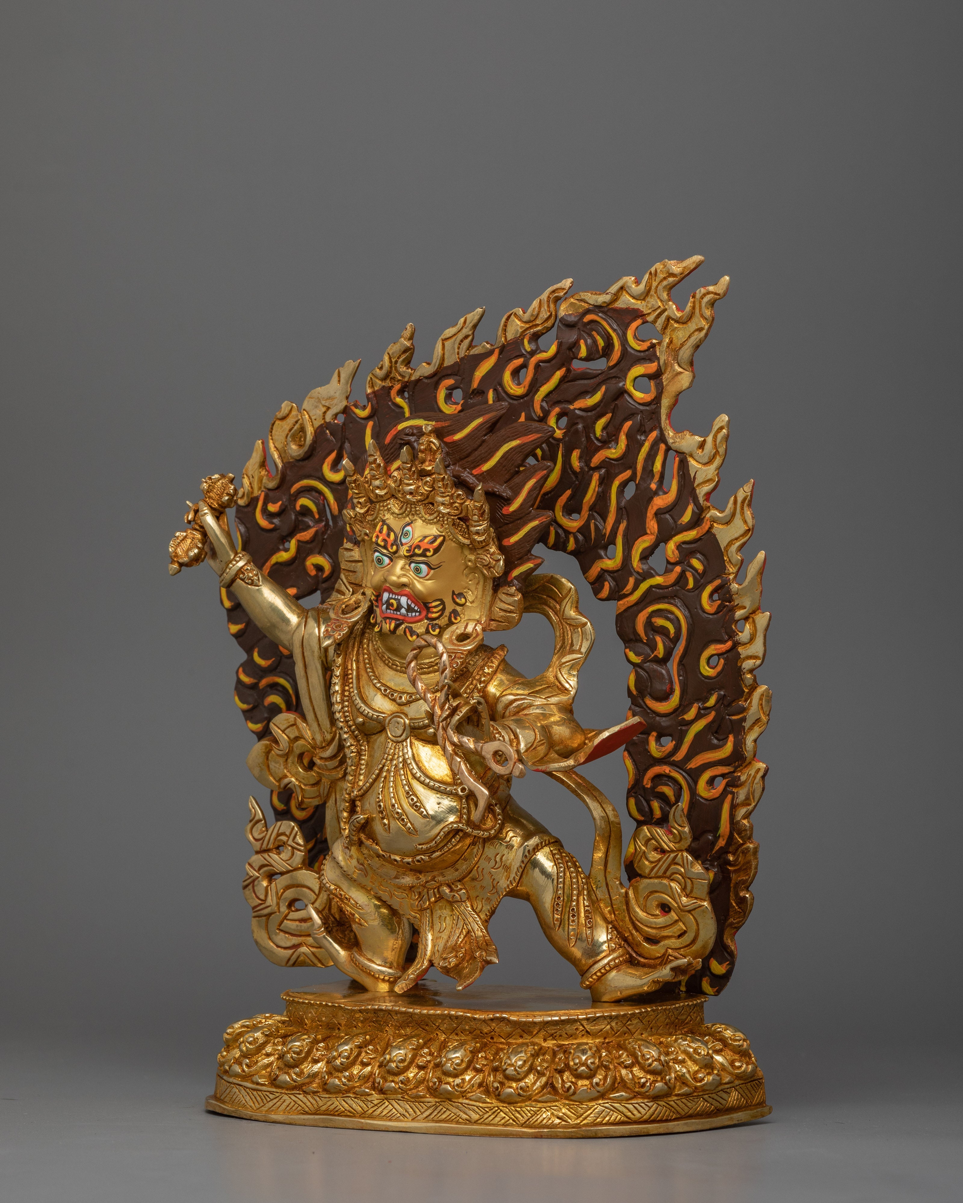 Buddhist Sculpture of Wrathful Vajrapani | Symbol of Protection and Spiritual Strength