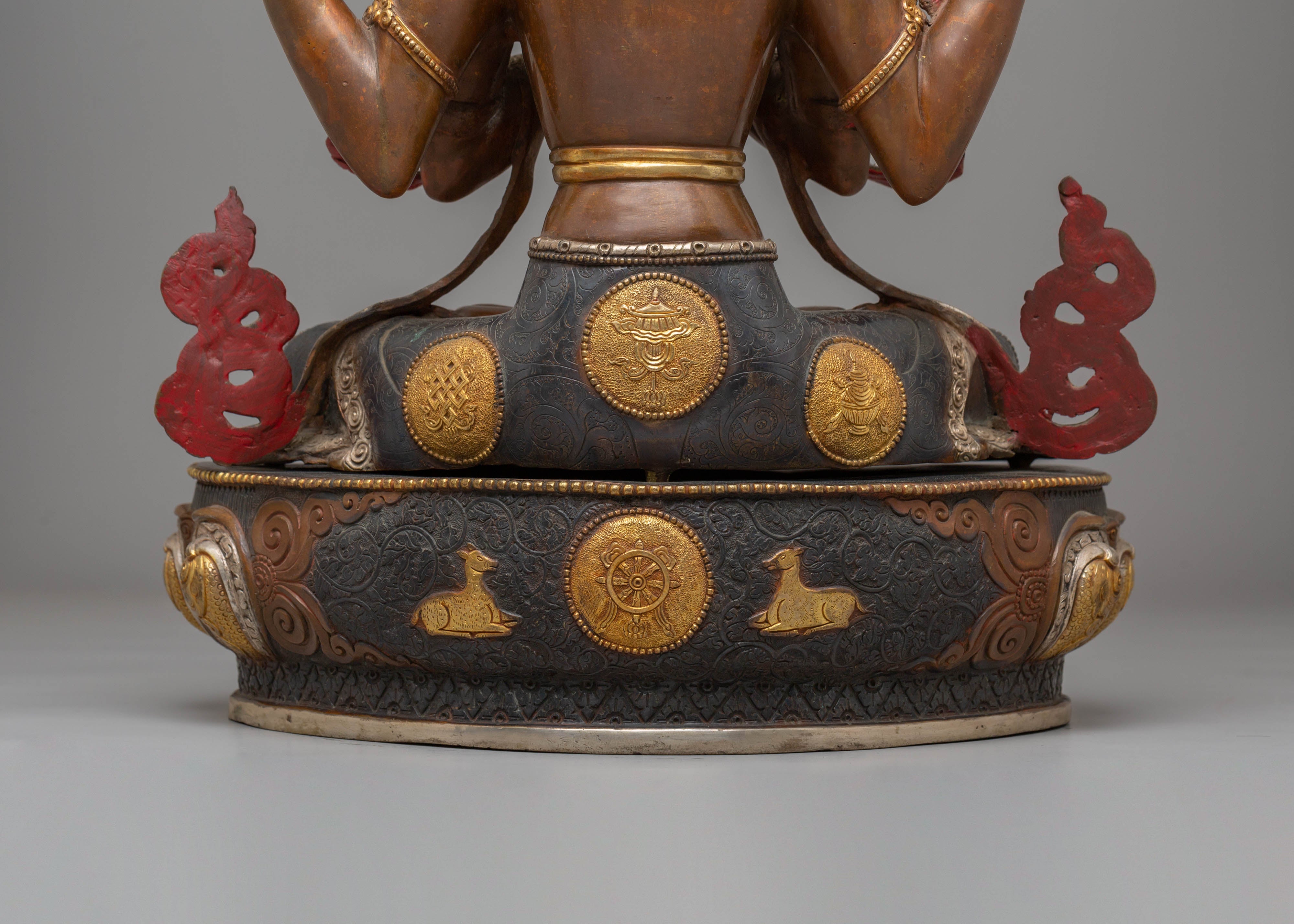 Handcrafted Buddhist Chenrezig Statue | Tibetan Buddhist Deity