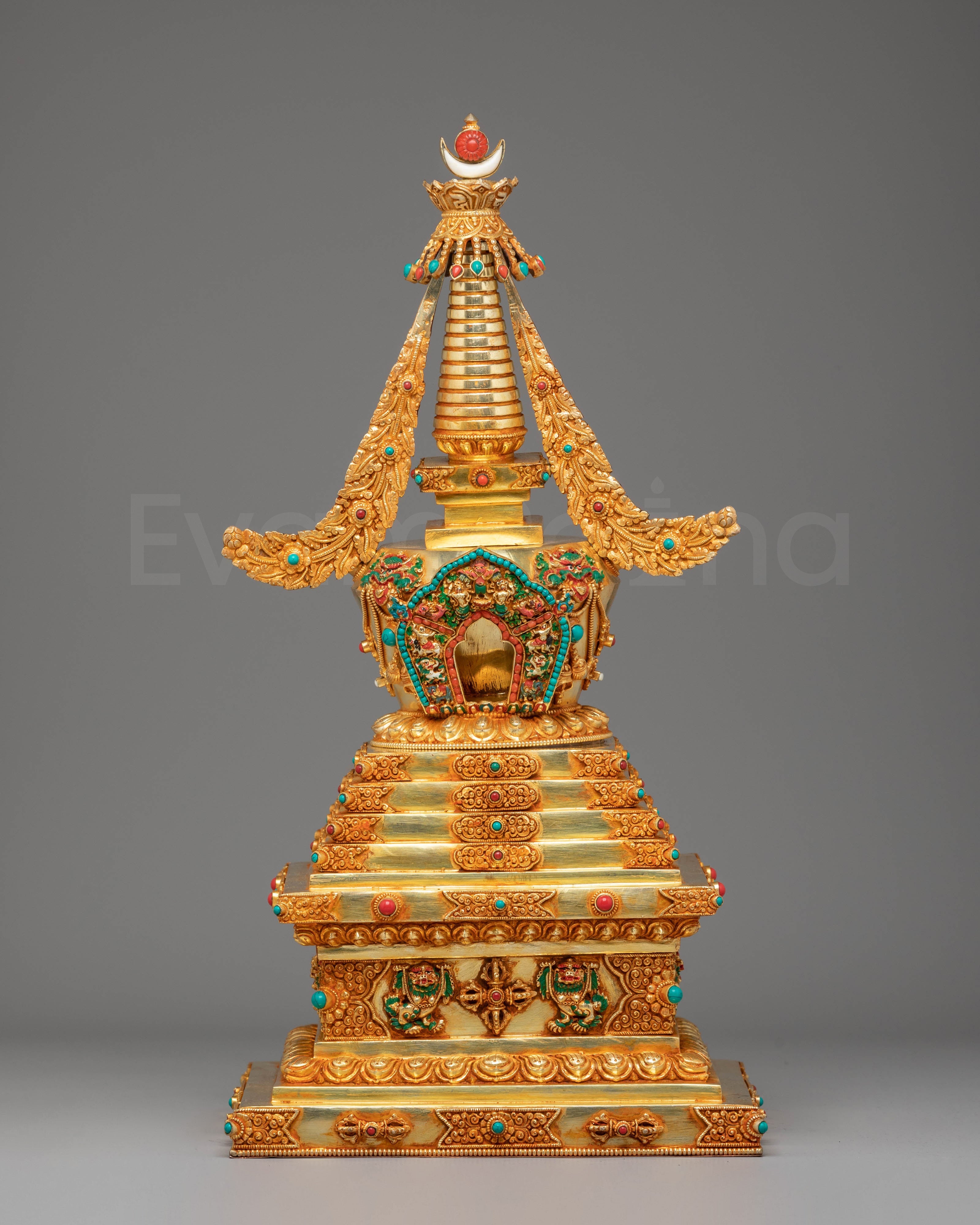 Golden Copper Tibetan Stupa