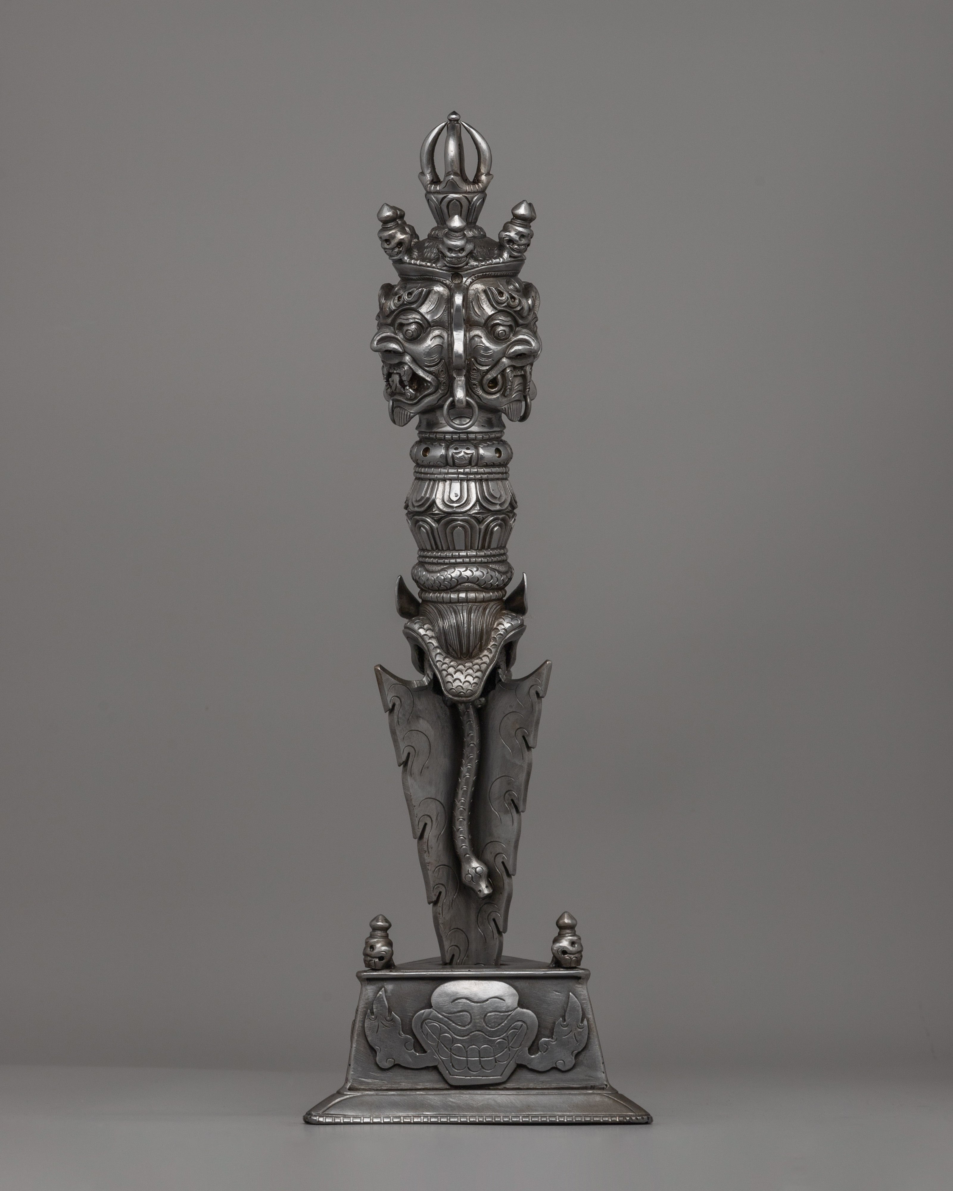 Handcrafted Iron Vajra Phurba | A Sacred Tibetan Ritual Artifact
