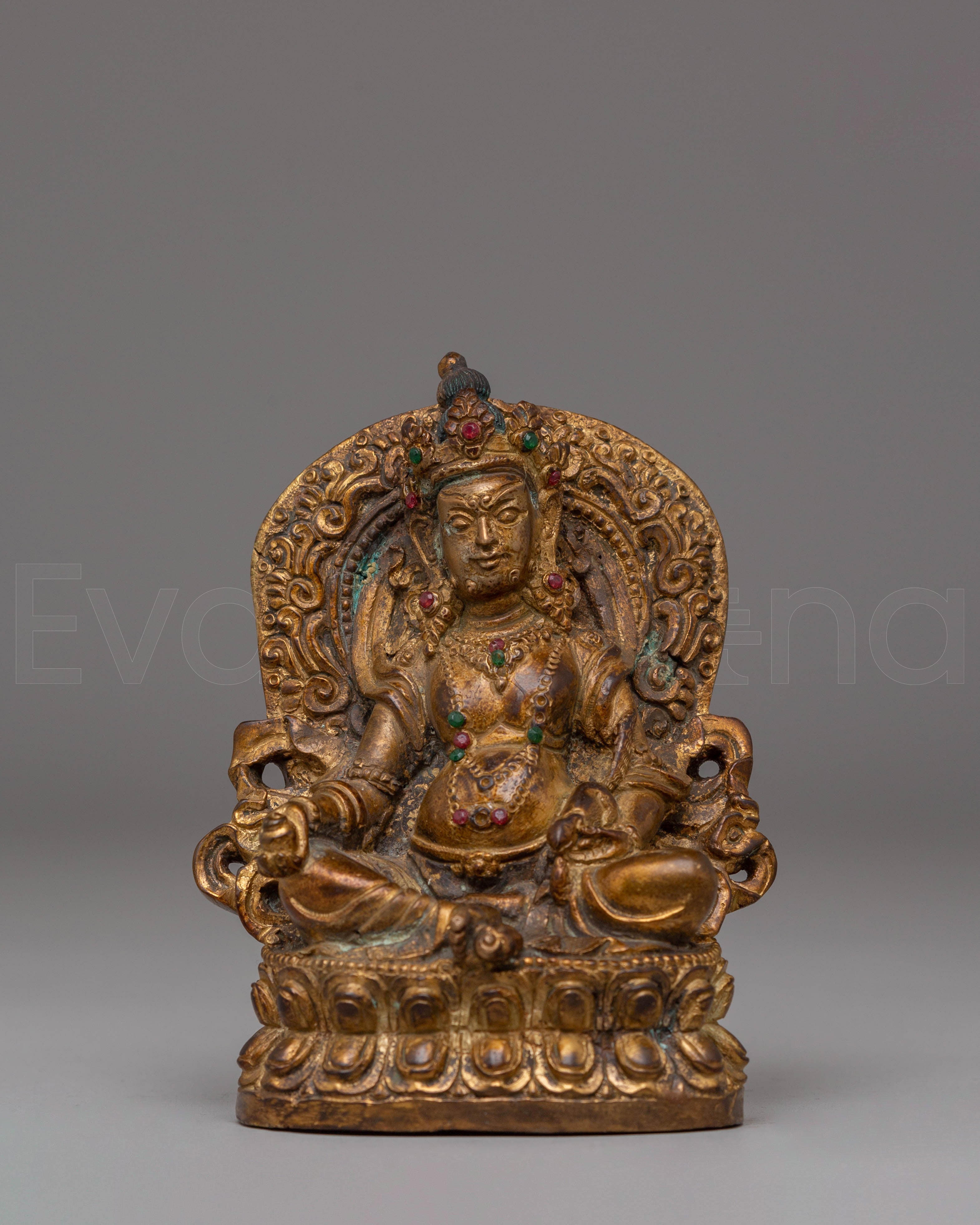 Handmade Dzambhala Copper Statue for Decor