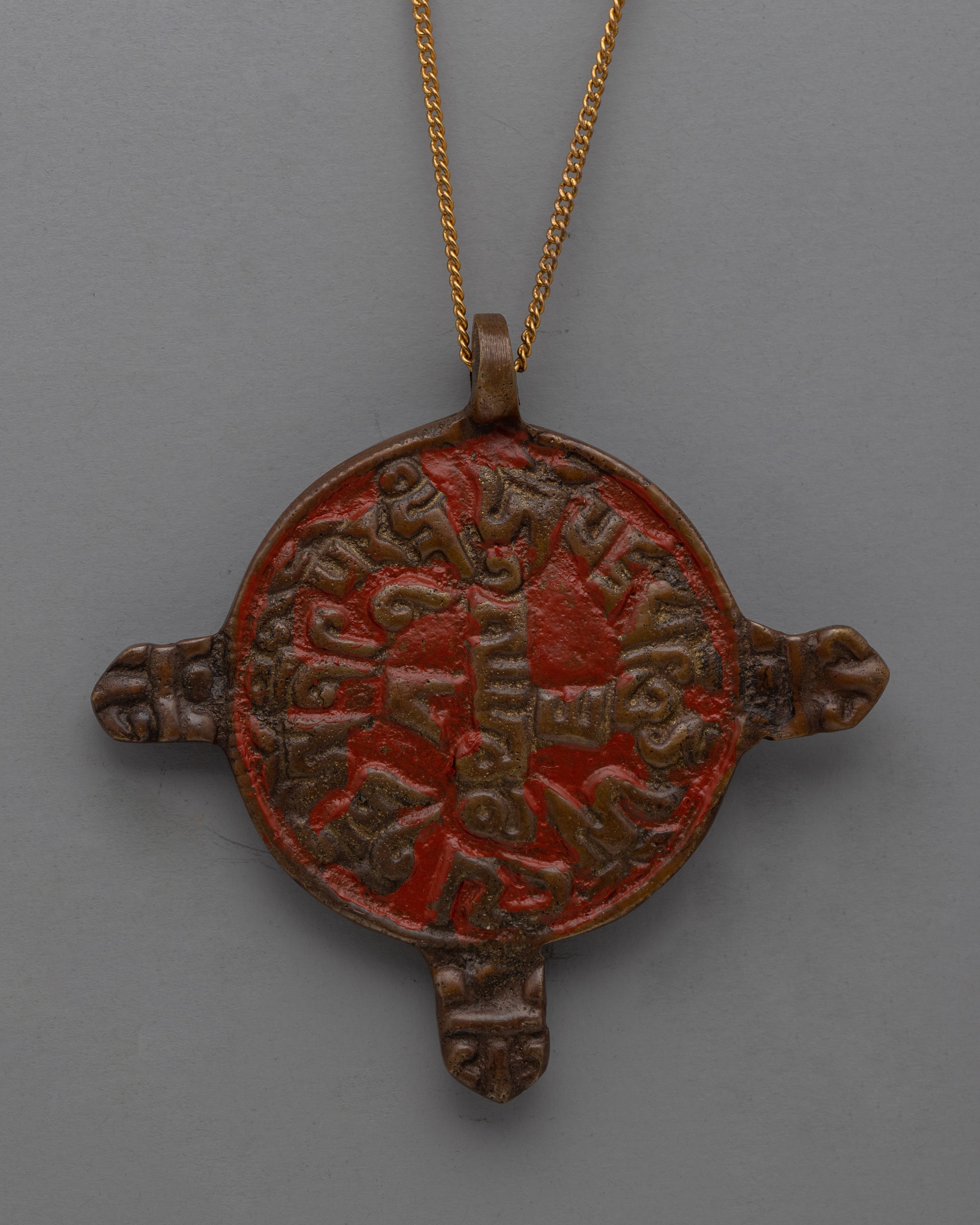 Round Buddhist Brass Locket