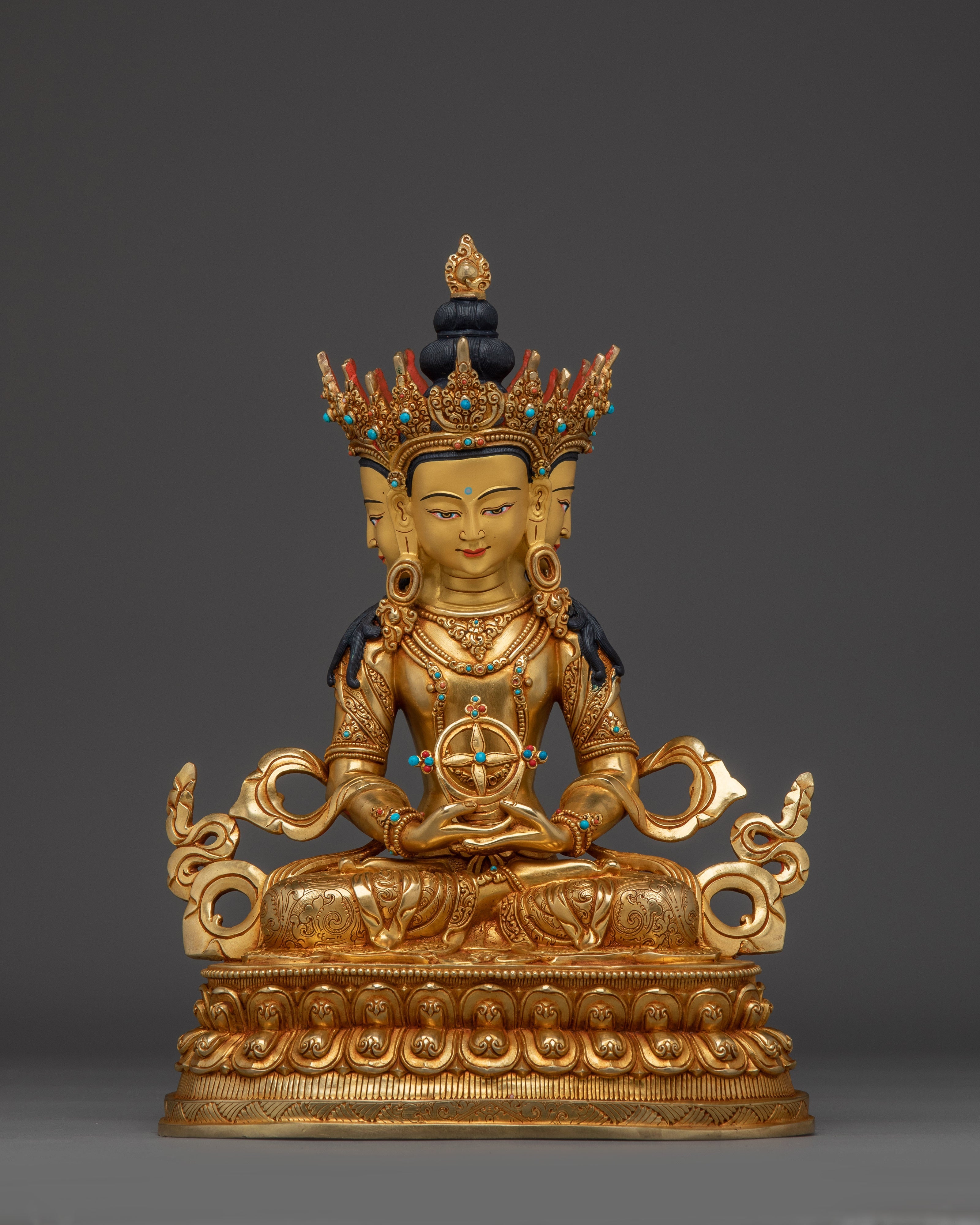 Gold Gilded Vairocana Buddha Statue