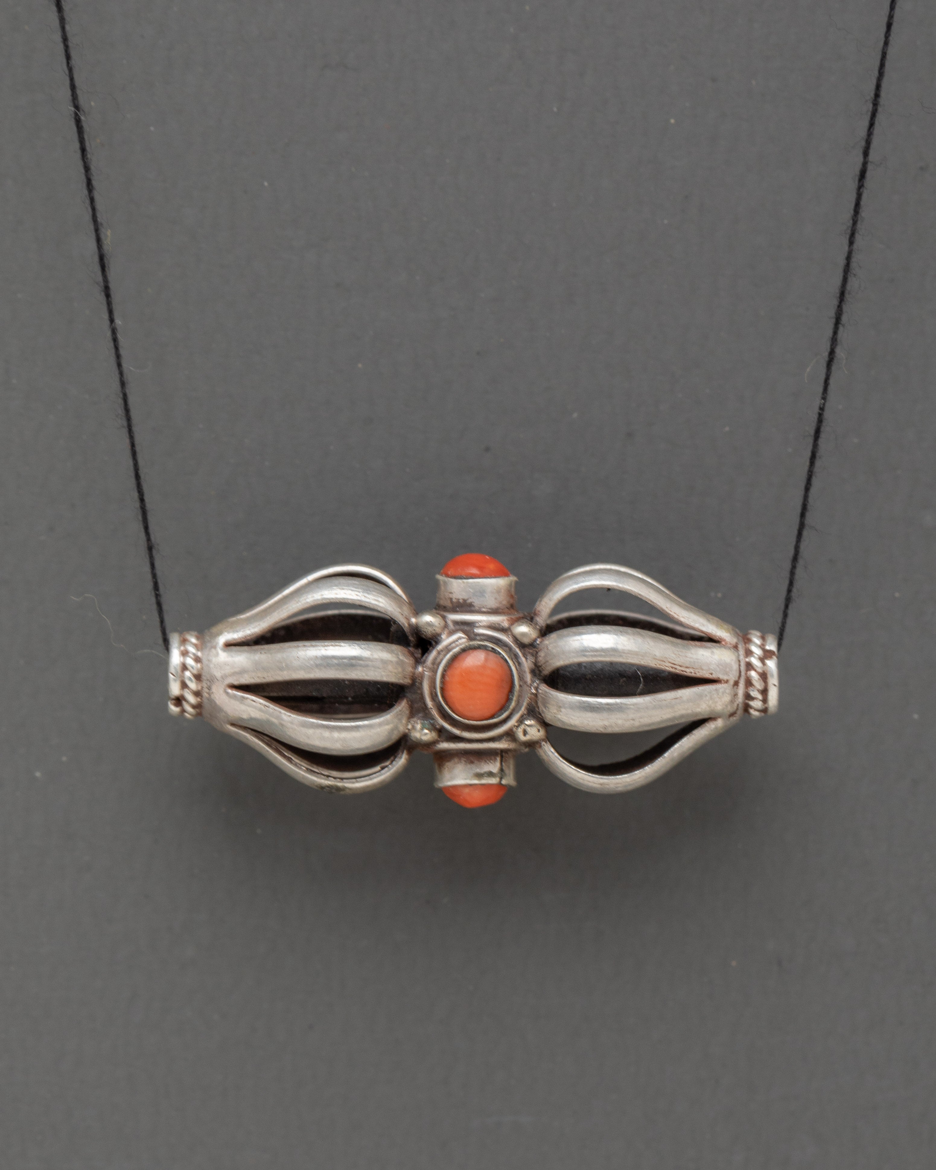 Tibetan Sterling Silver Vajra Amulet Locket