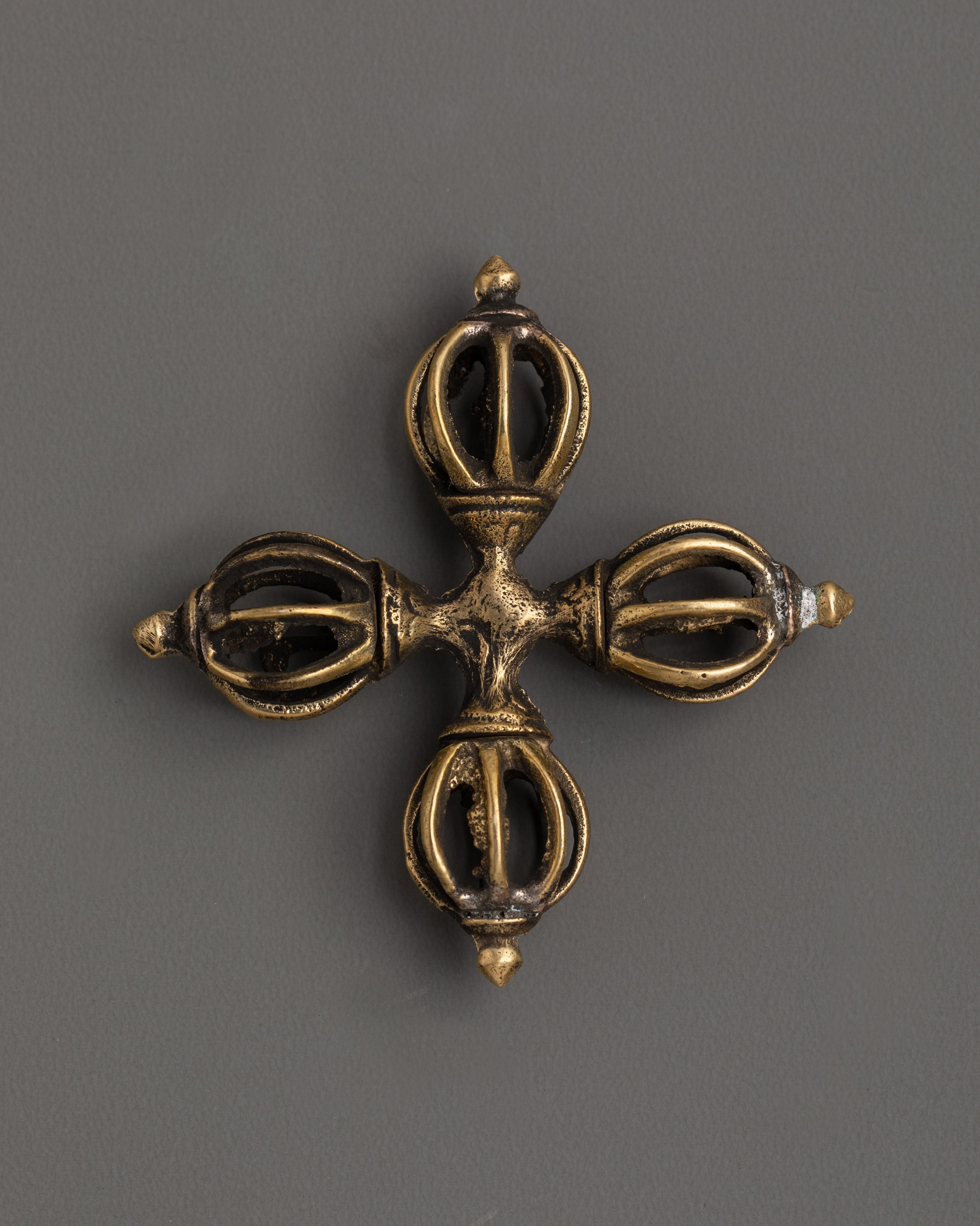 Brass Double Dorje Symbol of Protection