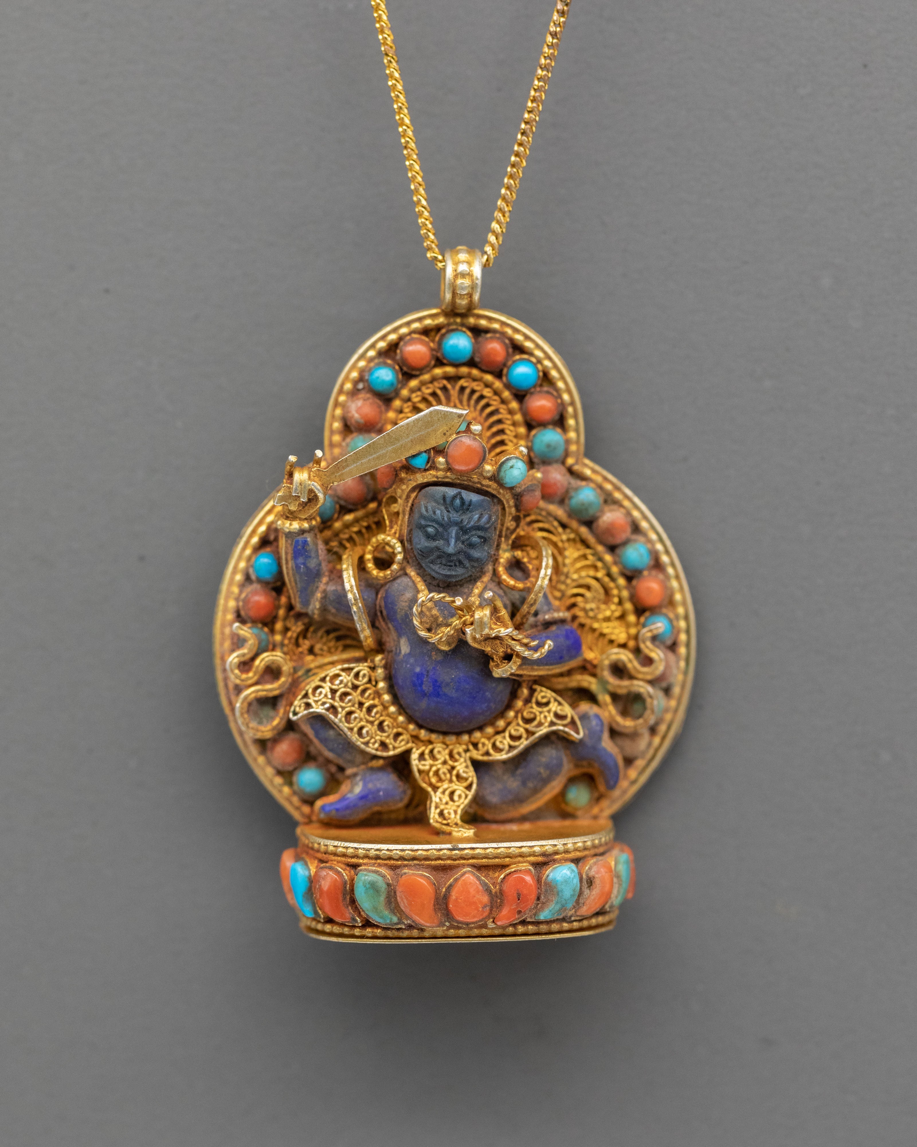 Khadgapani Protection Pendant | Tibetan Amulet for Spiritual Strength