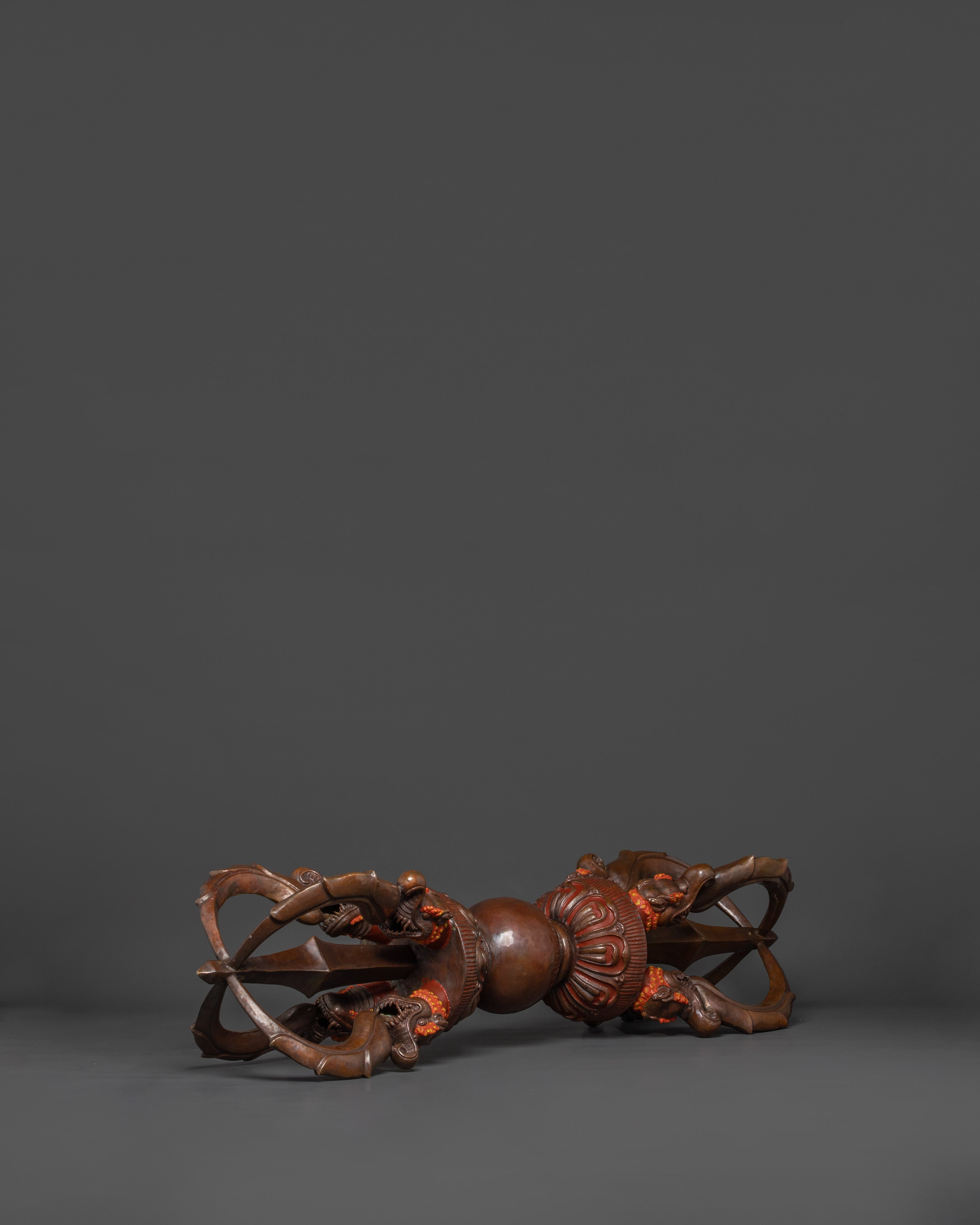 Sacred Oxidized Copper Vajra | Spiritual Protection Artifact