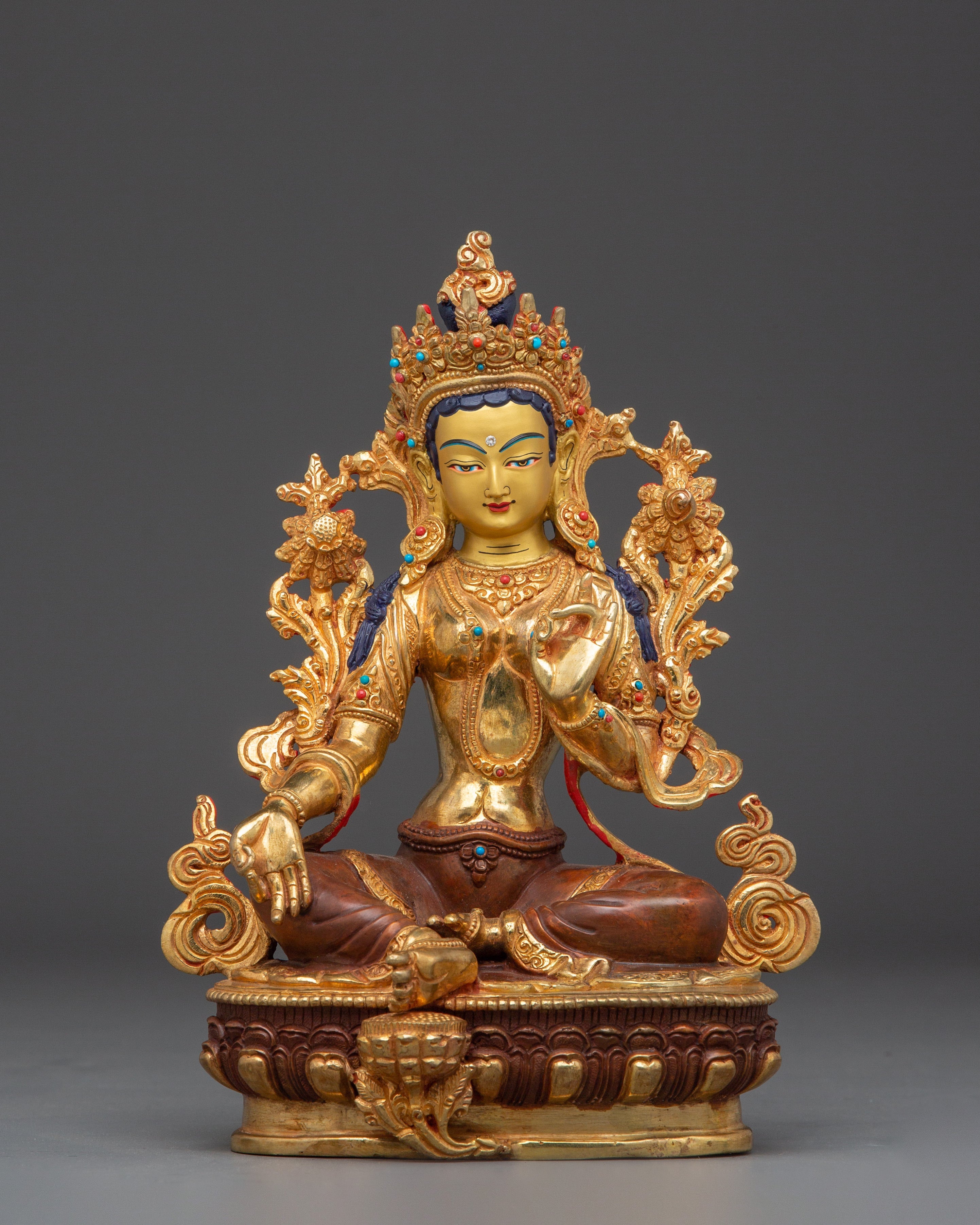 green-tara-copper-handmade-statue