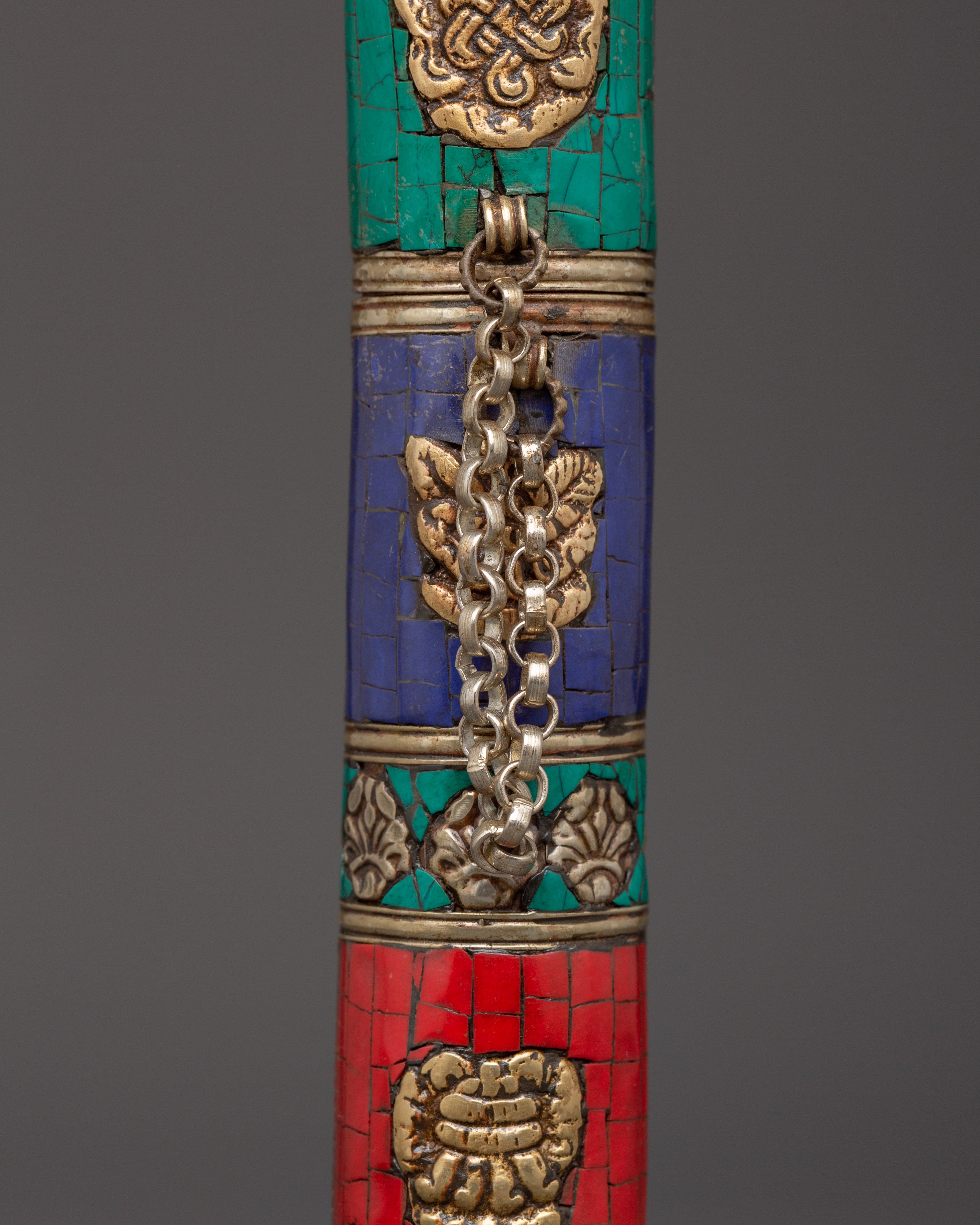 Auspicious Symbol Incense Holder | Tibetan Brass Burner