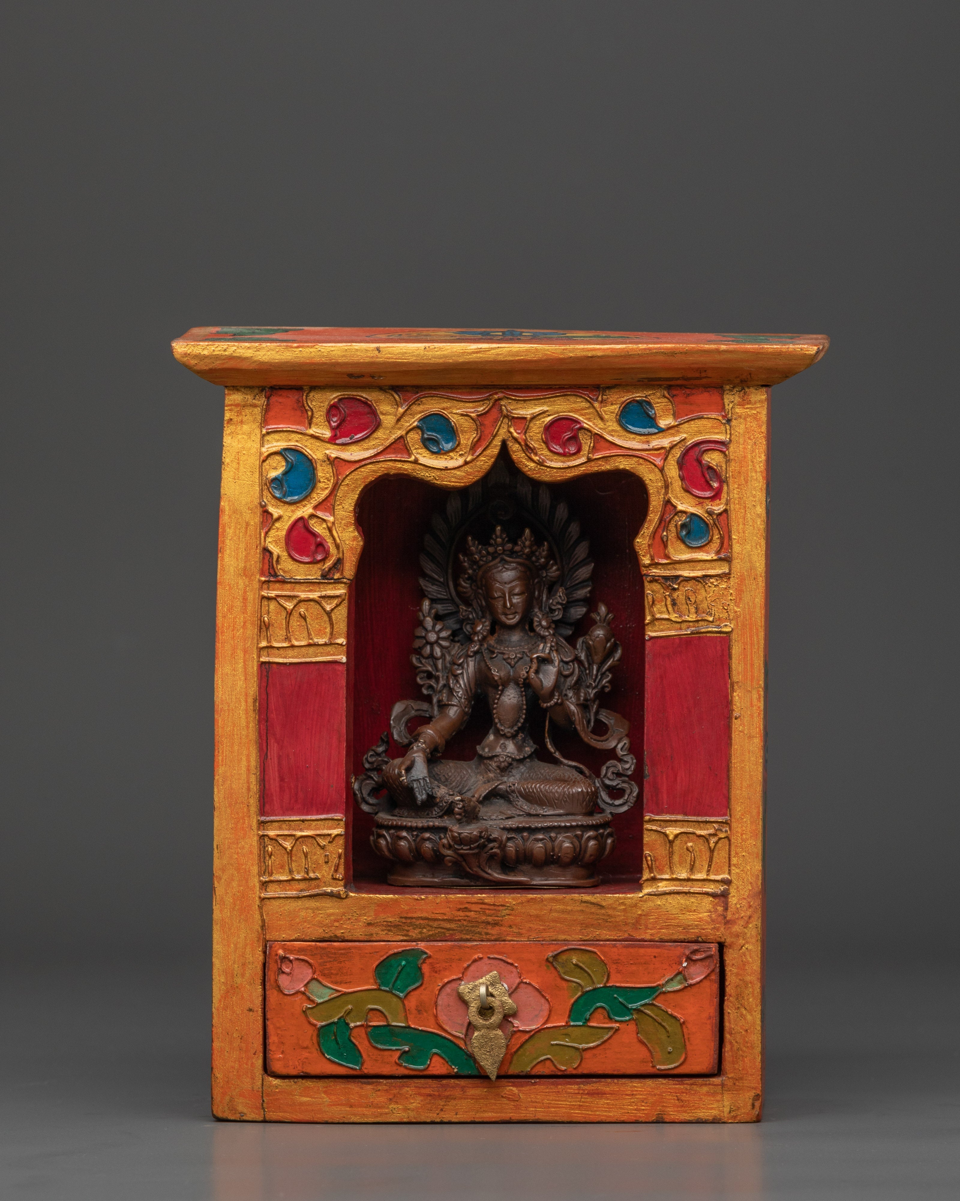 Handcrafted Green Tara Altar Box