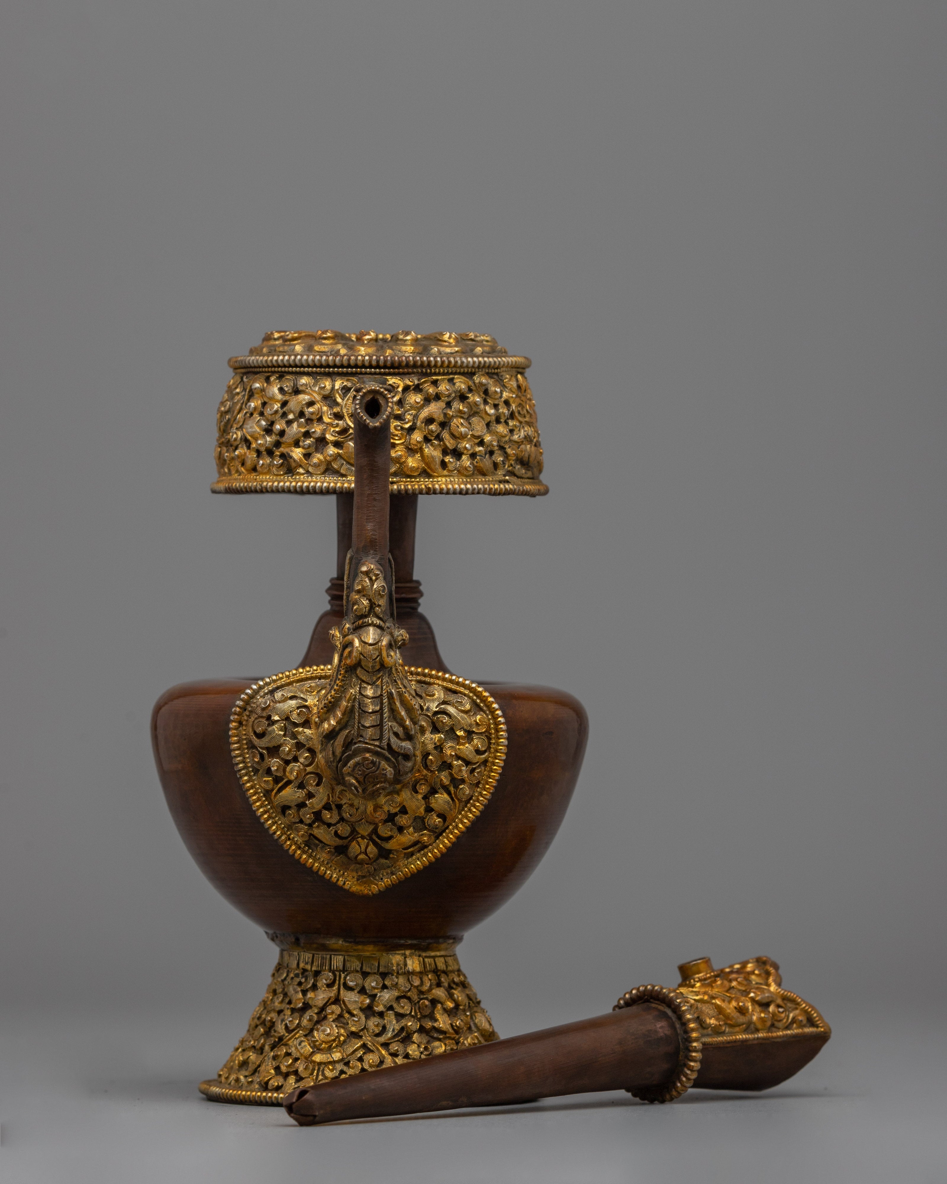 Gold & Silver-Plated Bhumba Ritual Vase | Spiritual Bhumba Ritual Vase