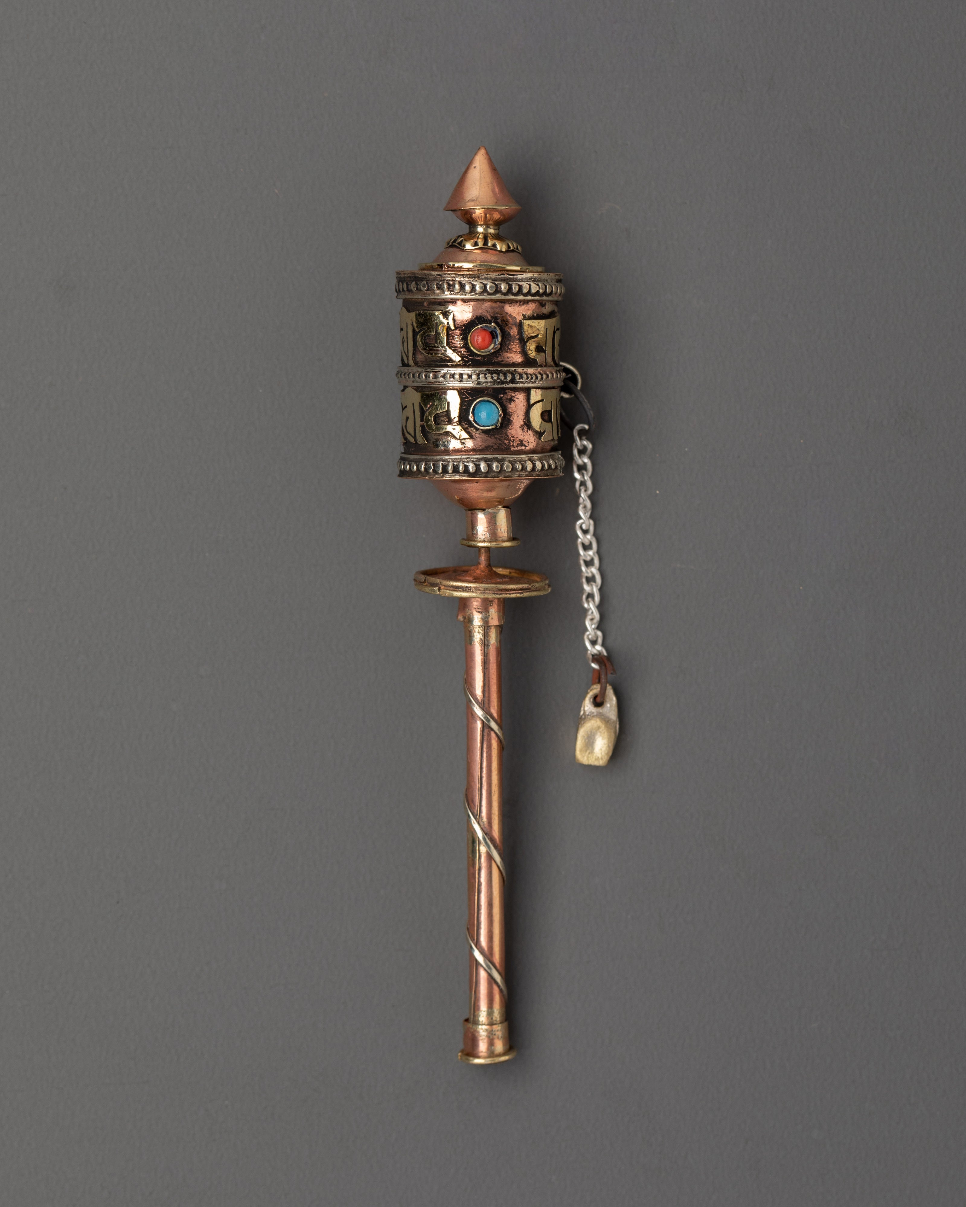 Handcrafted Copper and Brass Tibetan Prayer Wheel