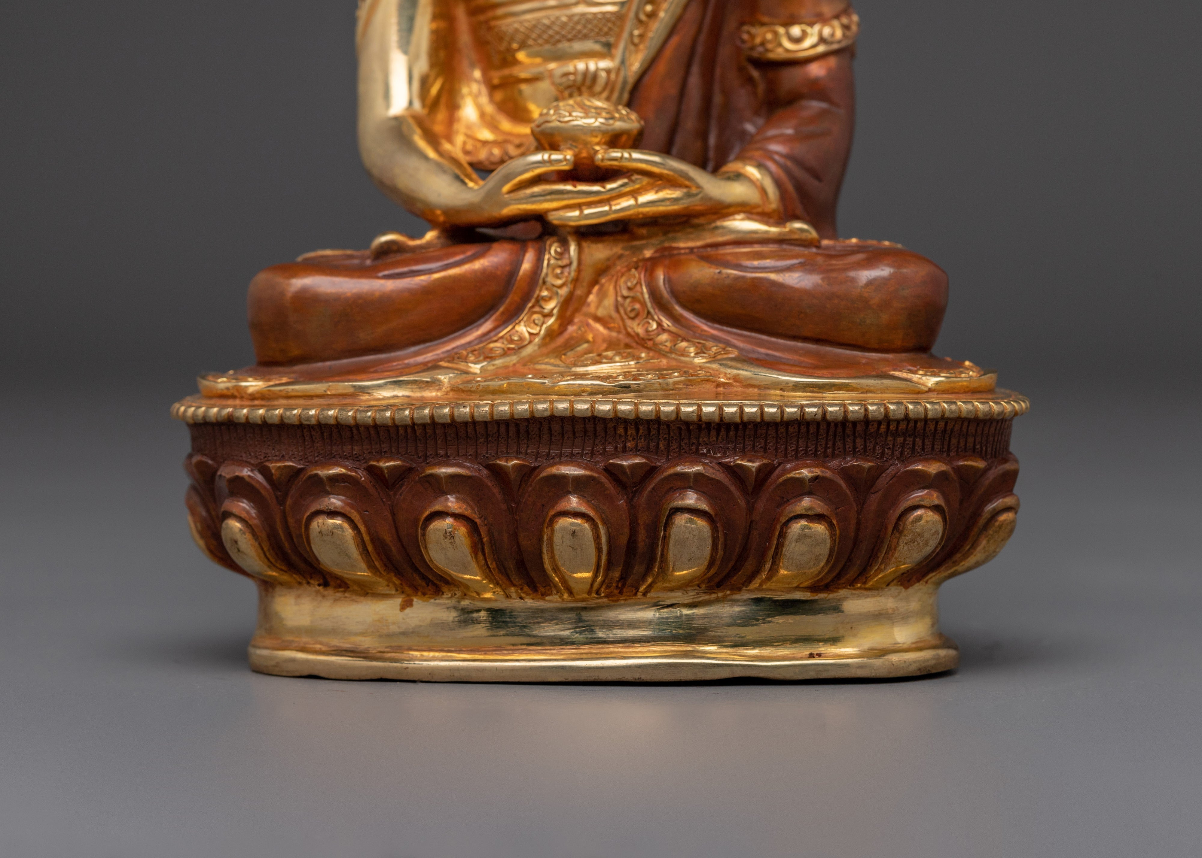 Handcrafted Amitabha Buddha Statue | Copper and 24K Gold Artistry