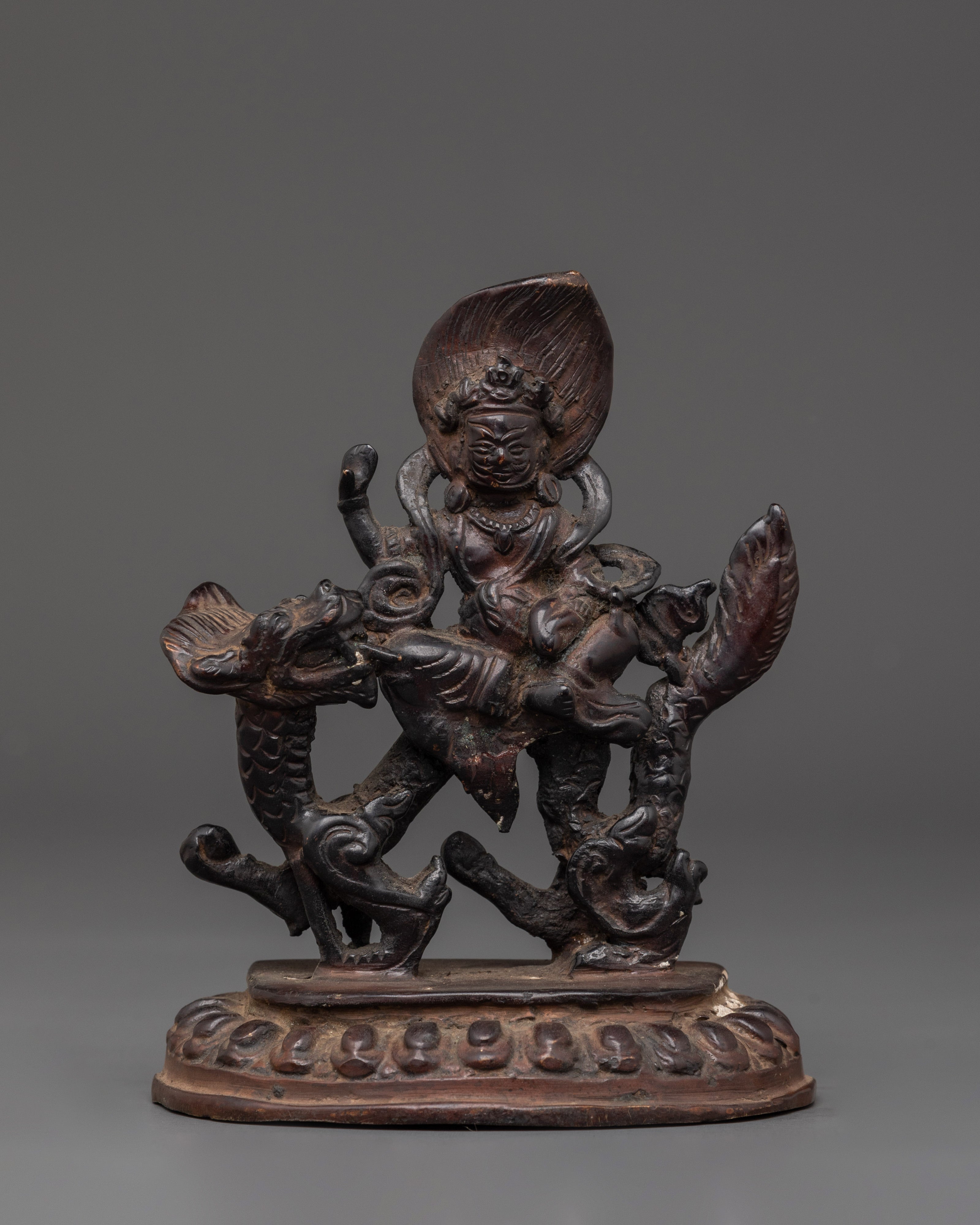 Oxidized Copper White Dzambhala Statue | Wealth and Abundance