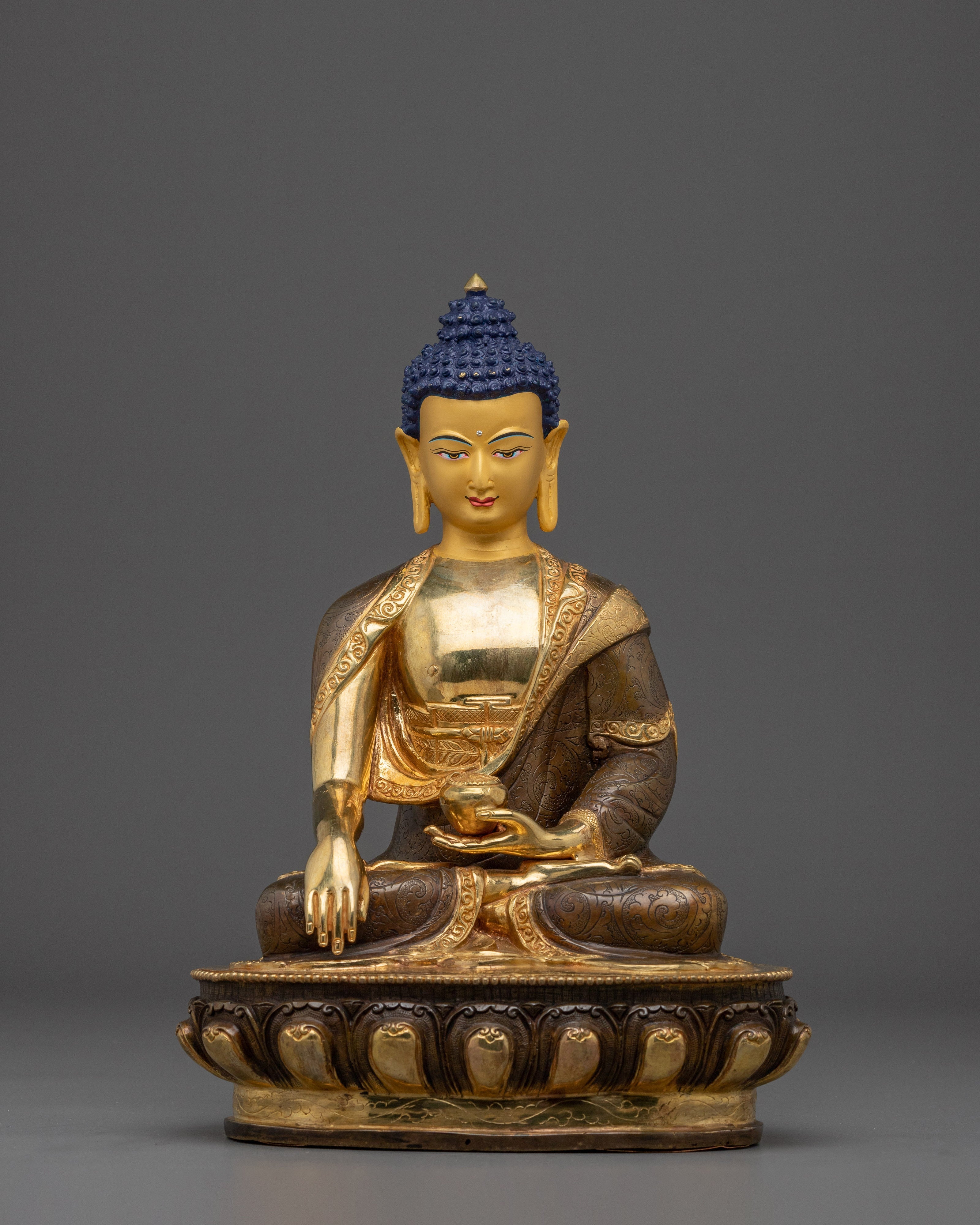 Fire Gold Plated Shakyamuni Buddha | Meditation, Peace & Spiritual Blessings