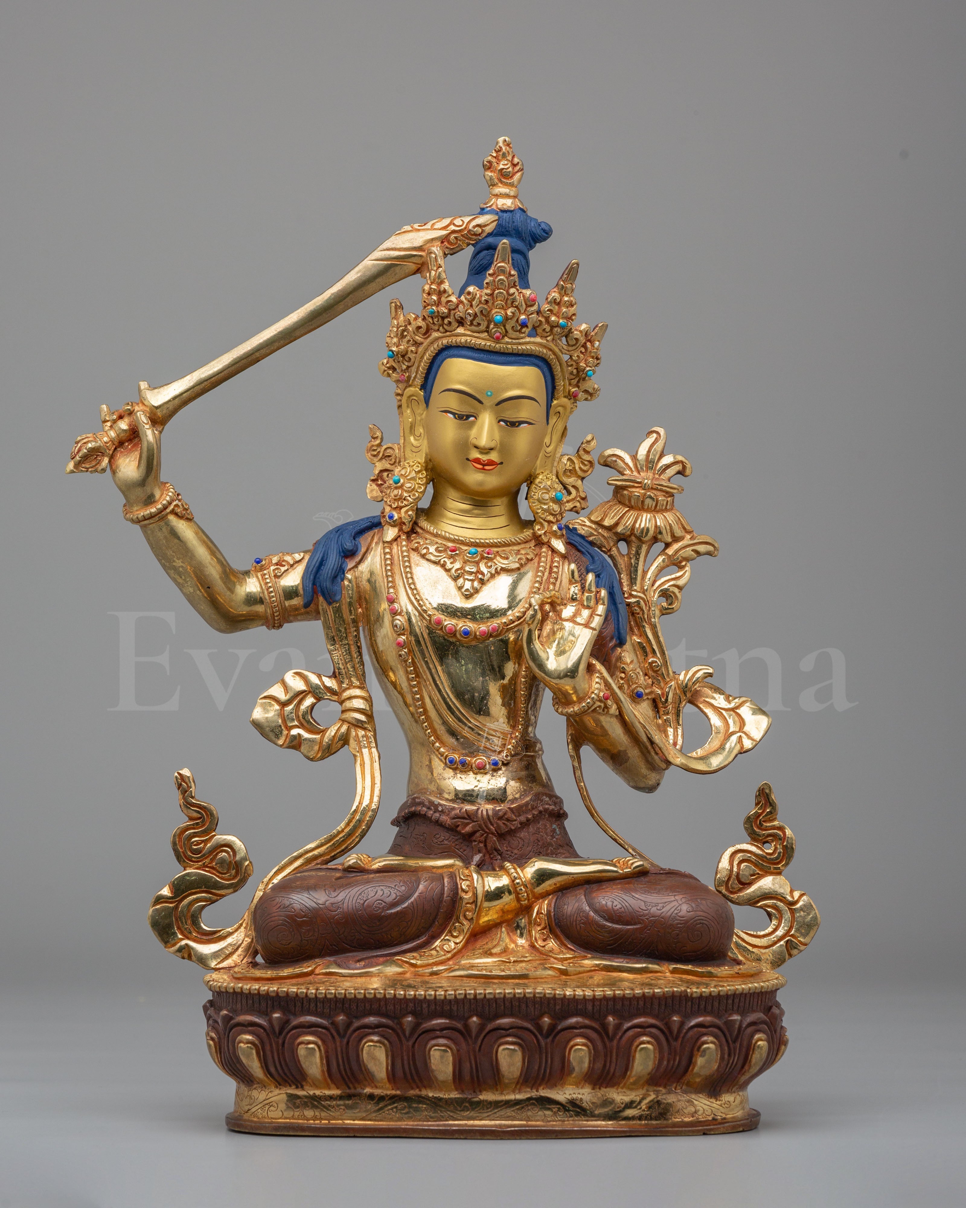 Handcrafted Manjushri Bodhisattva Statue