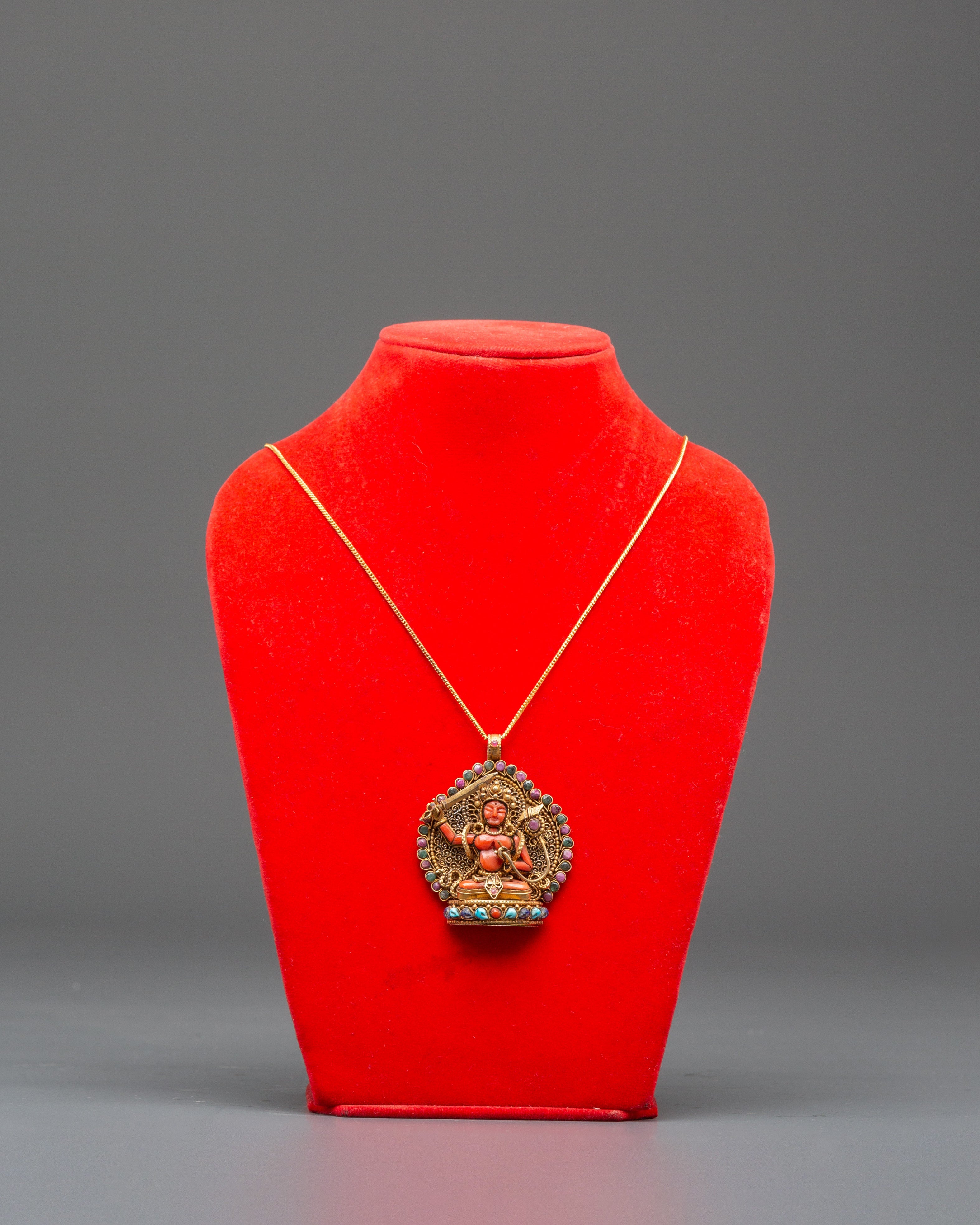 Manjushri Statue Locket for Accessory