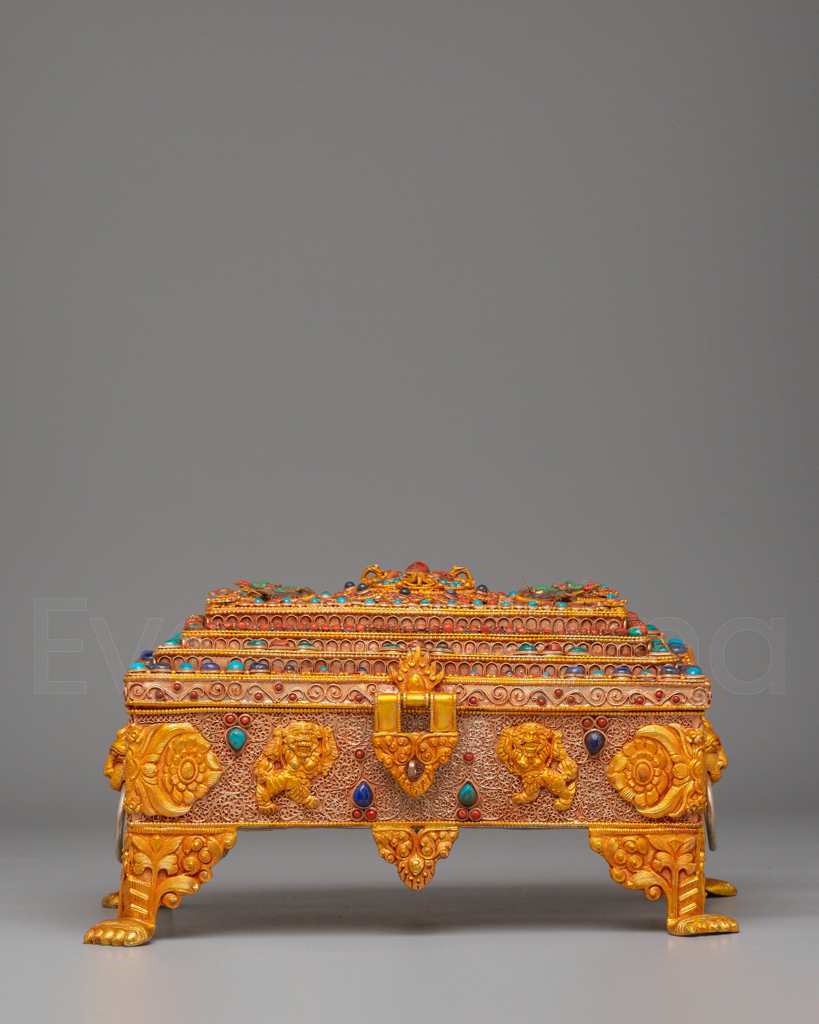 Electro Gold Plated Copper Treasure Box