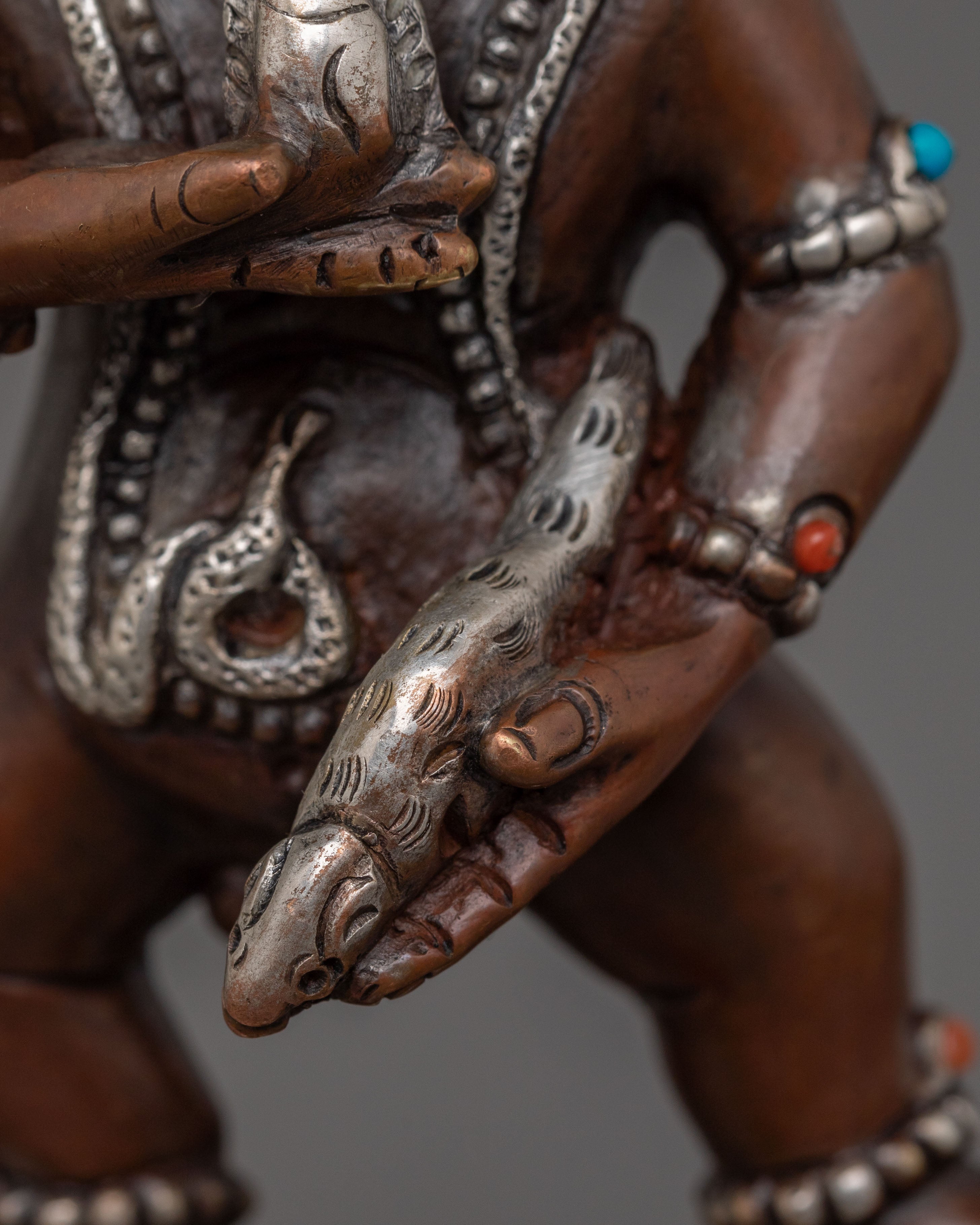 Black Dzambhala Sacred Statue | Buddhist Wealth Deity Art