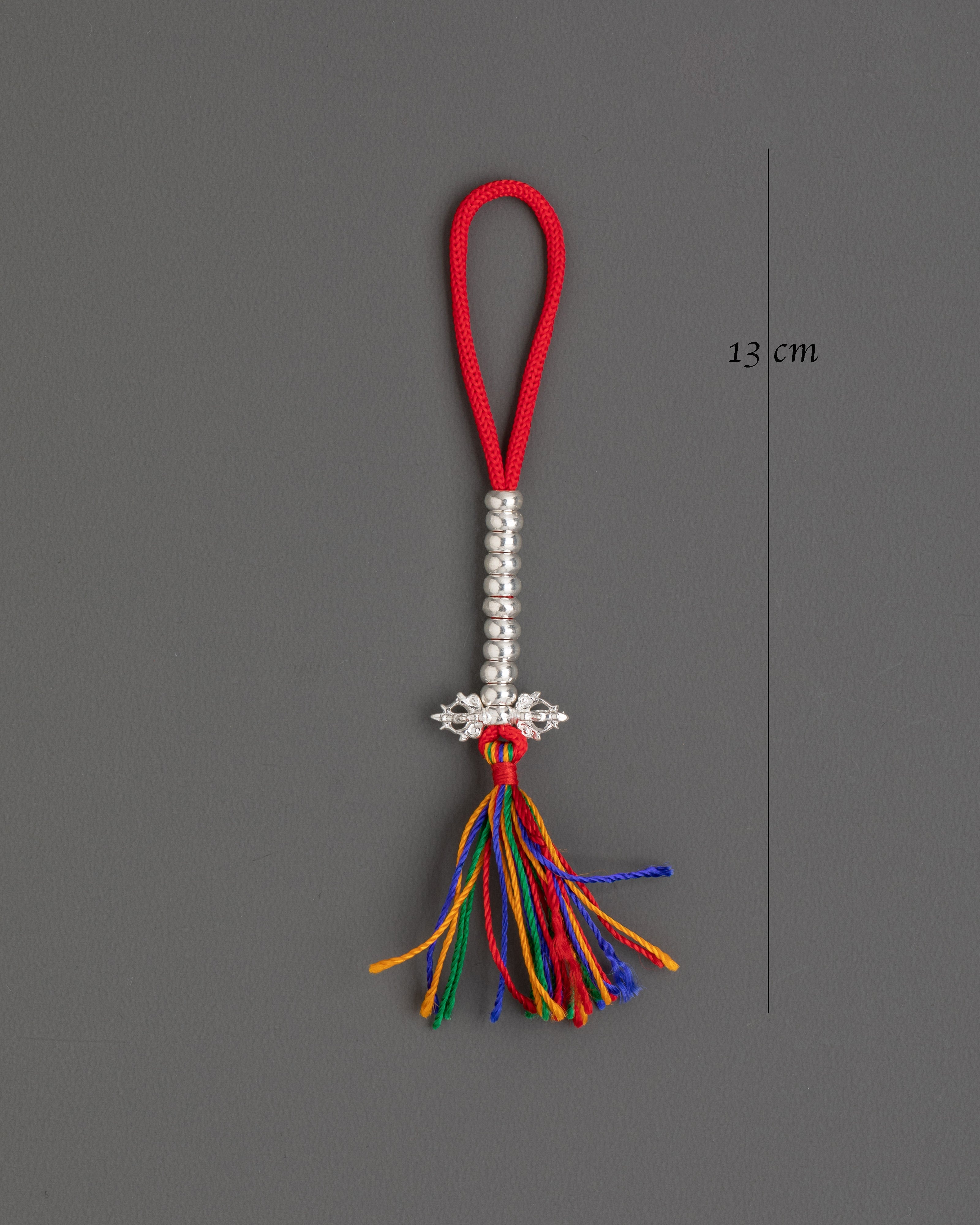 Chupsel Ritual Item | Handcrafted Silver Tassel with Colorful Threads