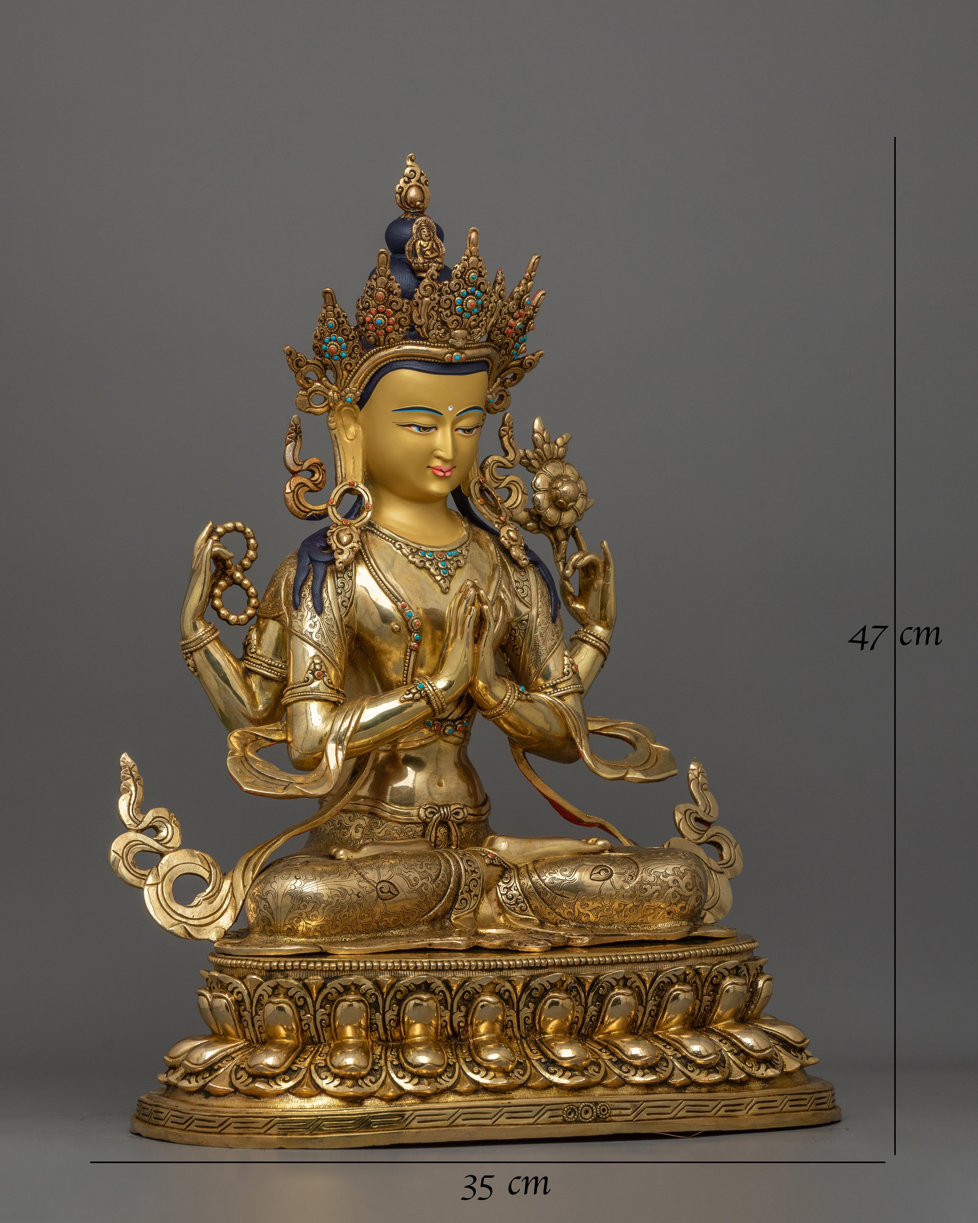 meditating-four-armed-chenrezig-statue