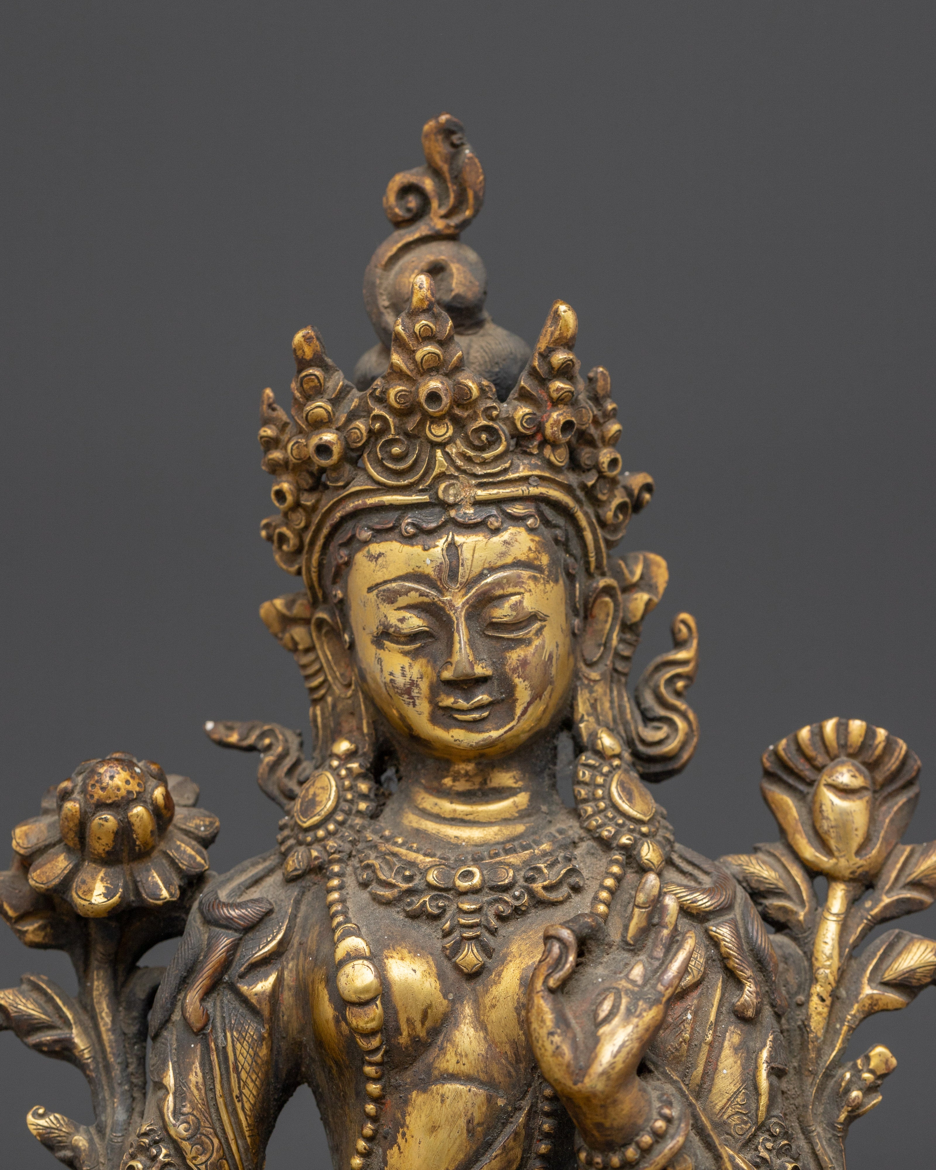 Handcrafted White Tara Figurine | Tibetan Goddess Statue